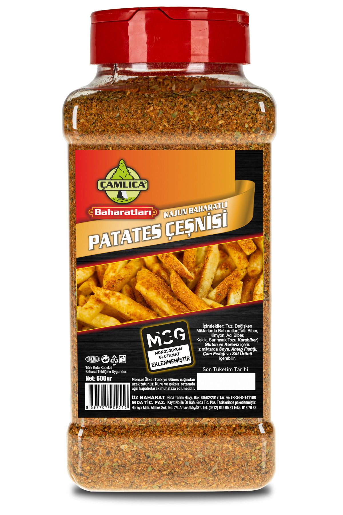 Çamlıca Baharat Kajun Baharatlı Patates Çeşnisi 600 Gr.