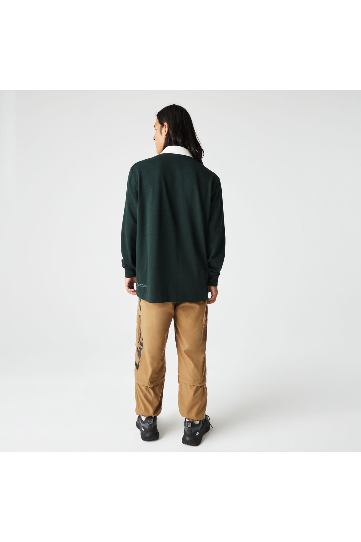 سویشرت سبز مردانه آستین بلند و طرح دار Lacoste