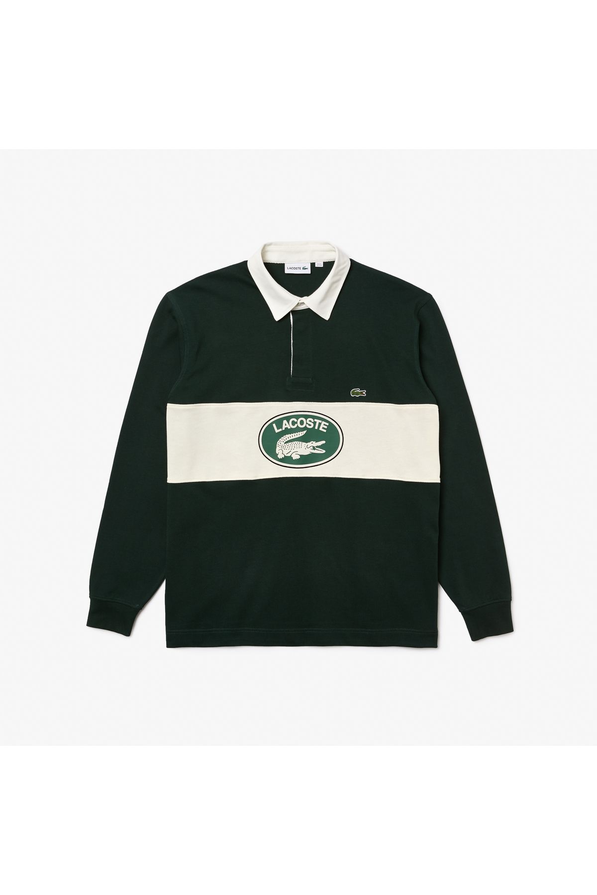 سویشرت سبز مردانه آستین بلند و طرح دار Lacoste