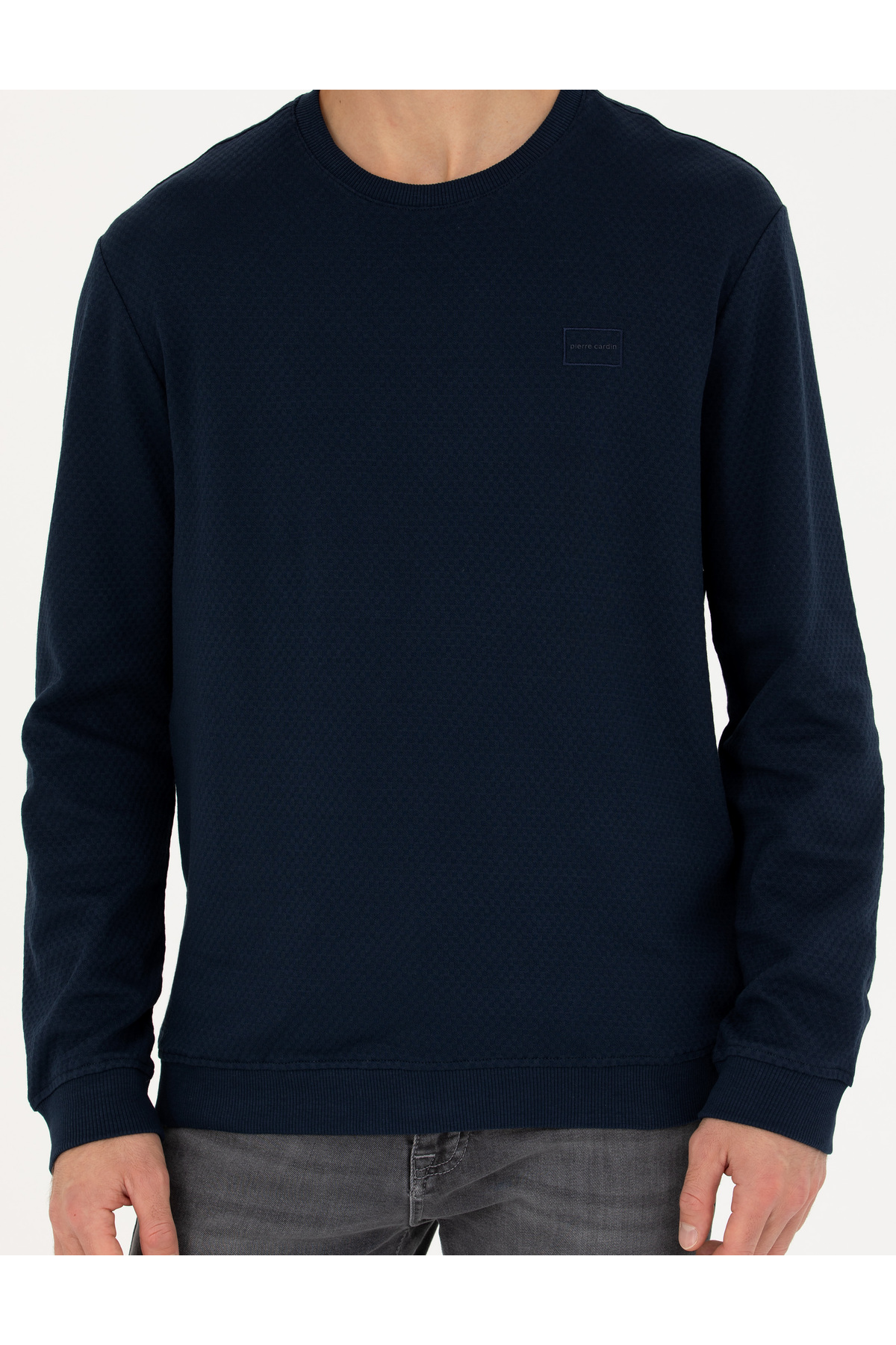 Pierre Cardin Koyu Lacivert Regular Fit Bisiklet Yaka Sweatshirt 50279557-VR100 görsel 6