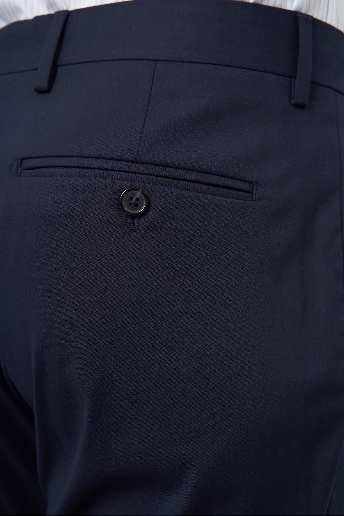 İmza Erkek Lacivert Esnek Yandan Cepli Slim Fit Pantolon 1003245313 görsel 4