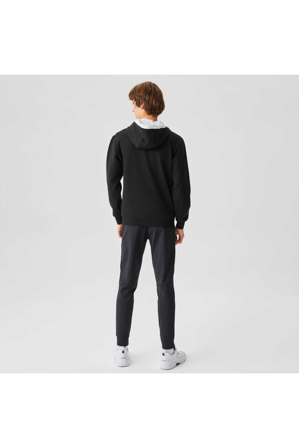 سویشرت مشکی مردانه پیراهن سیاه چاپی قابل تنظیم به طور منظم آقایان Lacoste