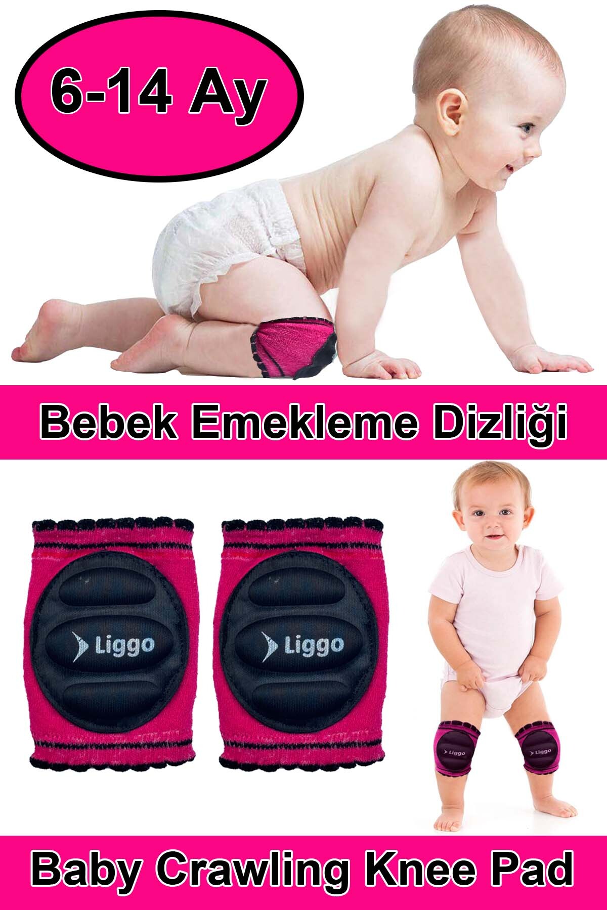 Liggo 6-14 Ay Bebek Emekleme Dizliği Bebek Dizliği Çocuk Dizliği Bebek Koruyucu Dizlik fotoğrafı 4 (önizleme)