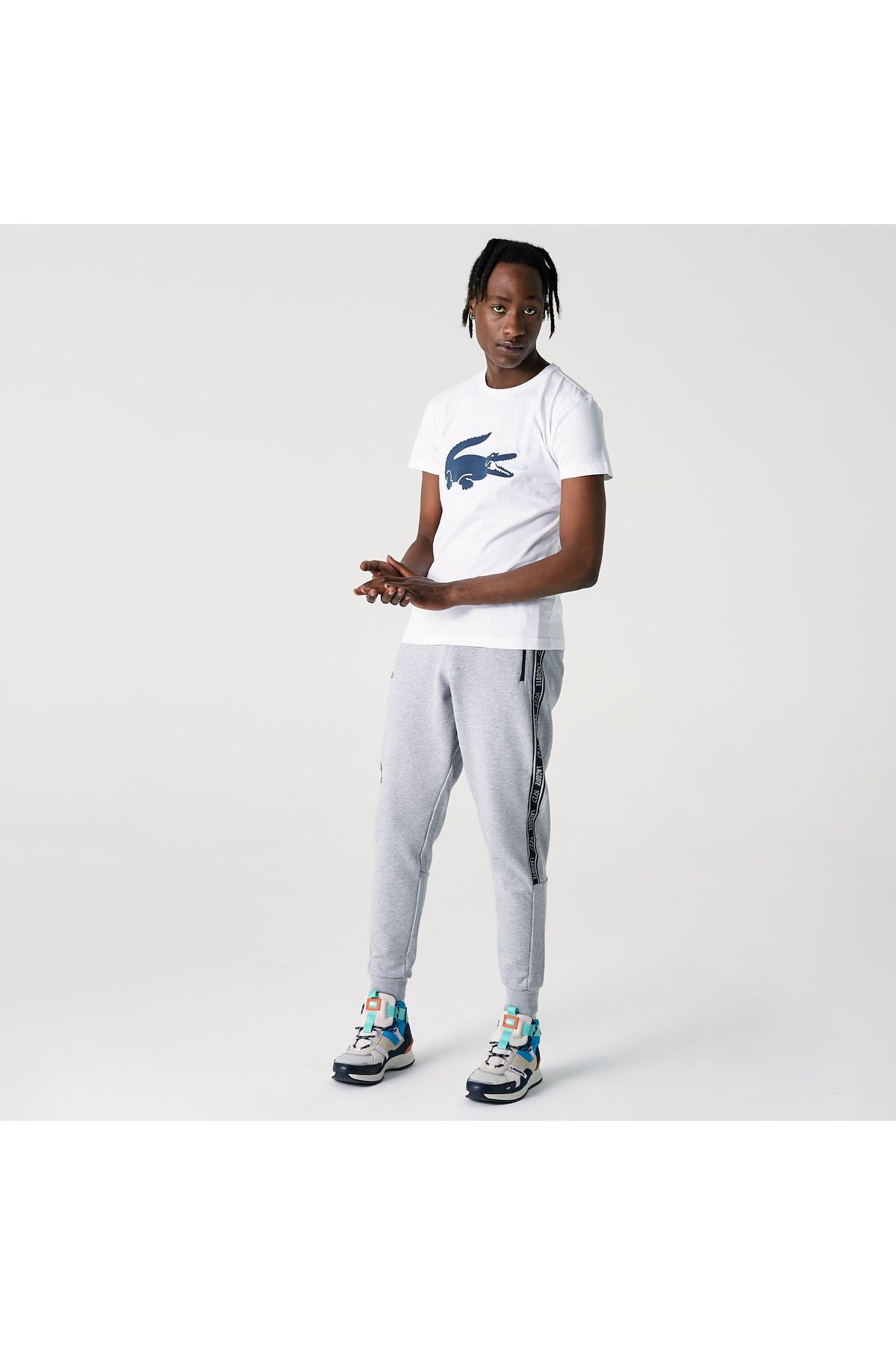 شلوار گرمکن خاکستری مردانه لباس چاپی منظم شش Lacoste