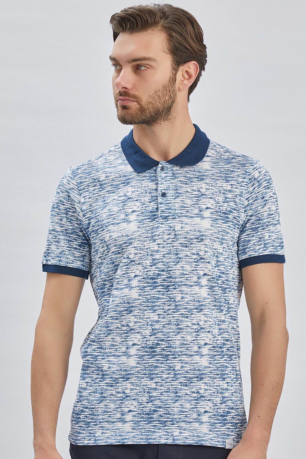 تی شرت یقه پولو مردانه NAVY BLIND PIKE PICE POLO YAKA GARNI 100 ٪ پنبه گاه İmza