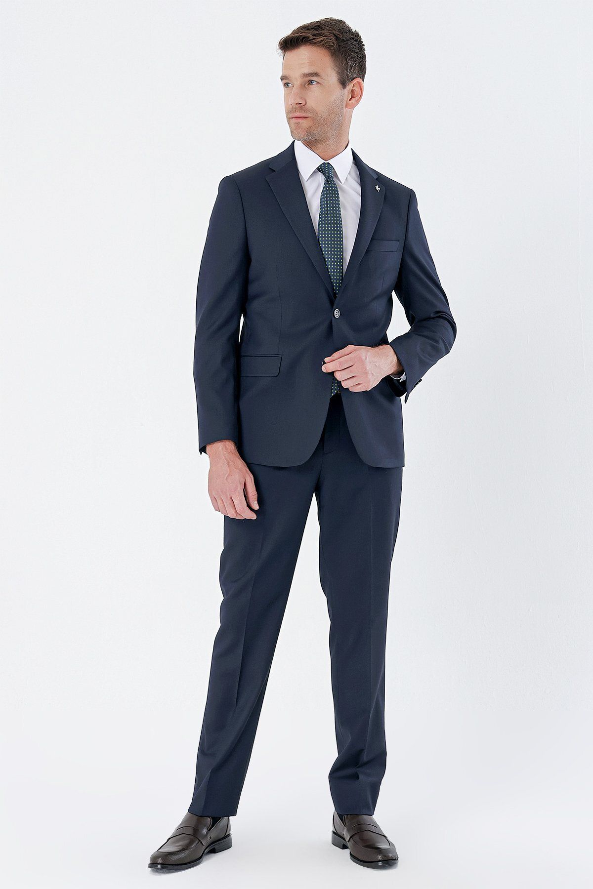 کت وشلوار مردانه NAVY BLUE GABARDIN MONO YAKA LYCRA 6 DROP COMFORT FIT CUT کلاسیک 1001235152 İmza