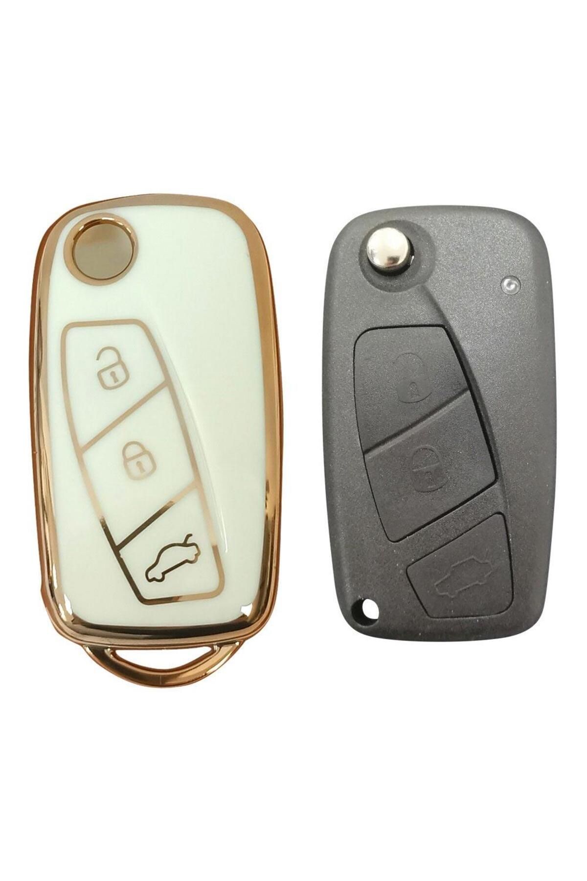 babikamium-White Auto Key Control Container Case Auto Keychain with Fiat Linea, Ducato, Boxer, Jumper Rack 2