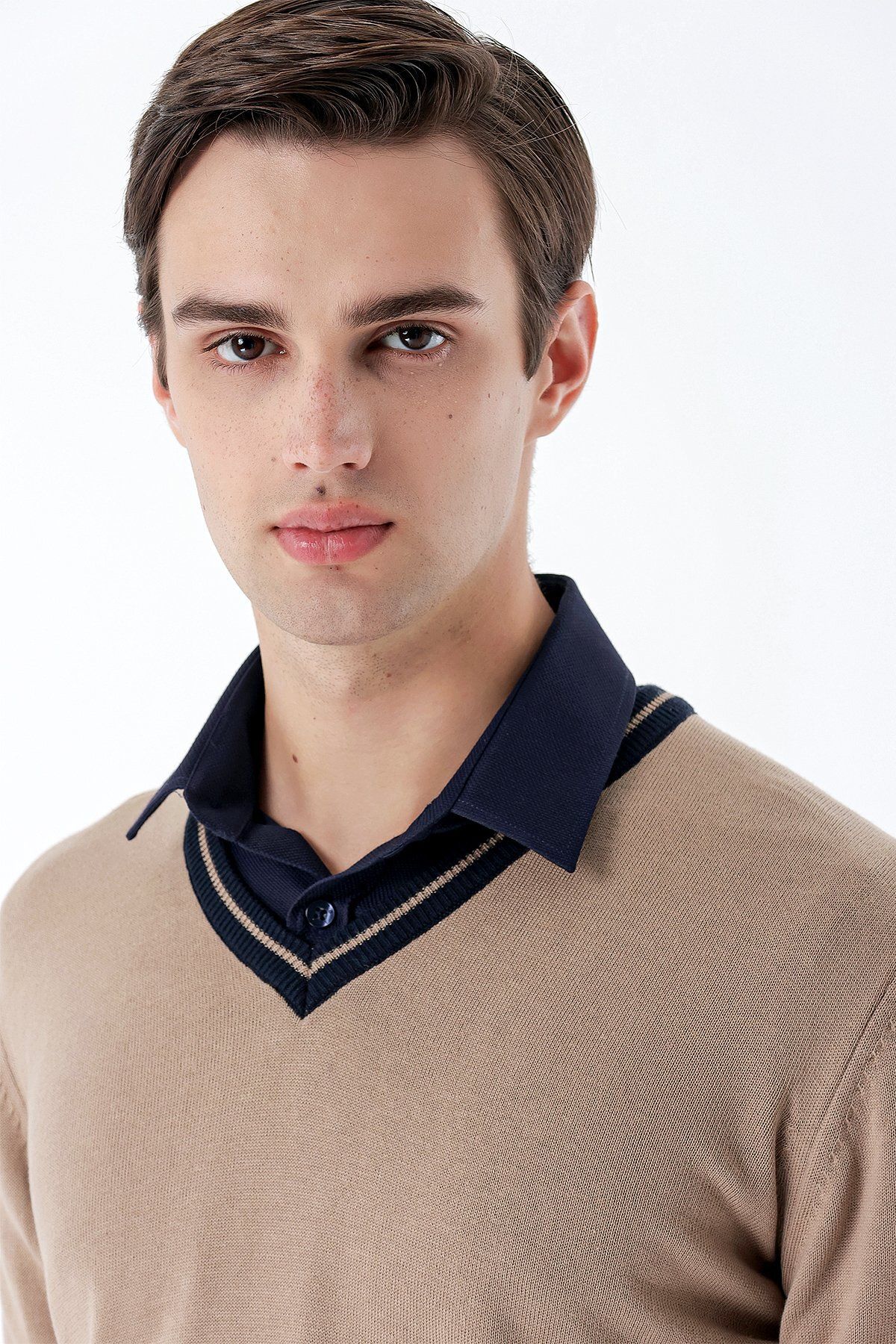 پلیور مردانه آستین بلند بافندگی V NECK COTTON COMFORT KLIKO 1012235168 İmza