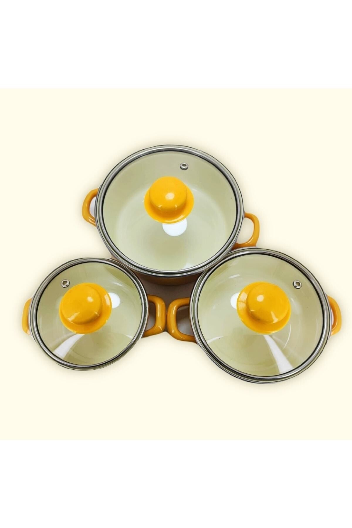 qussine-Enameled Mini Cookware Set - 6 Pieces Yellow Storage Container 5