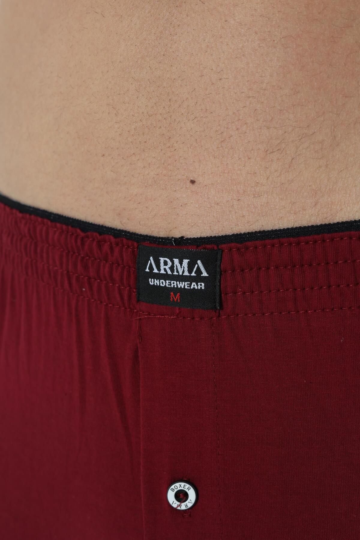 Arma Yıldız-Claret Red Men's Boxers - Pack of 3 100% Cotton Combed Cotton 3