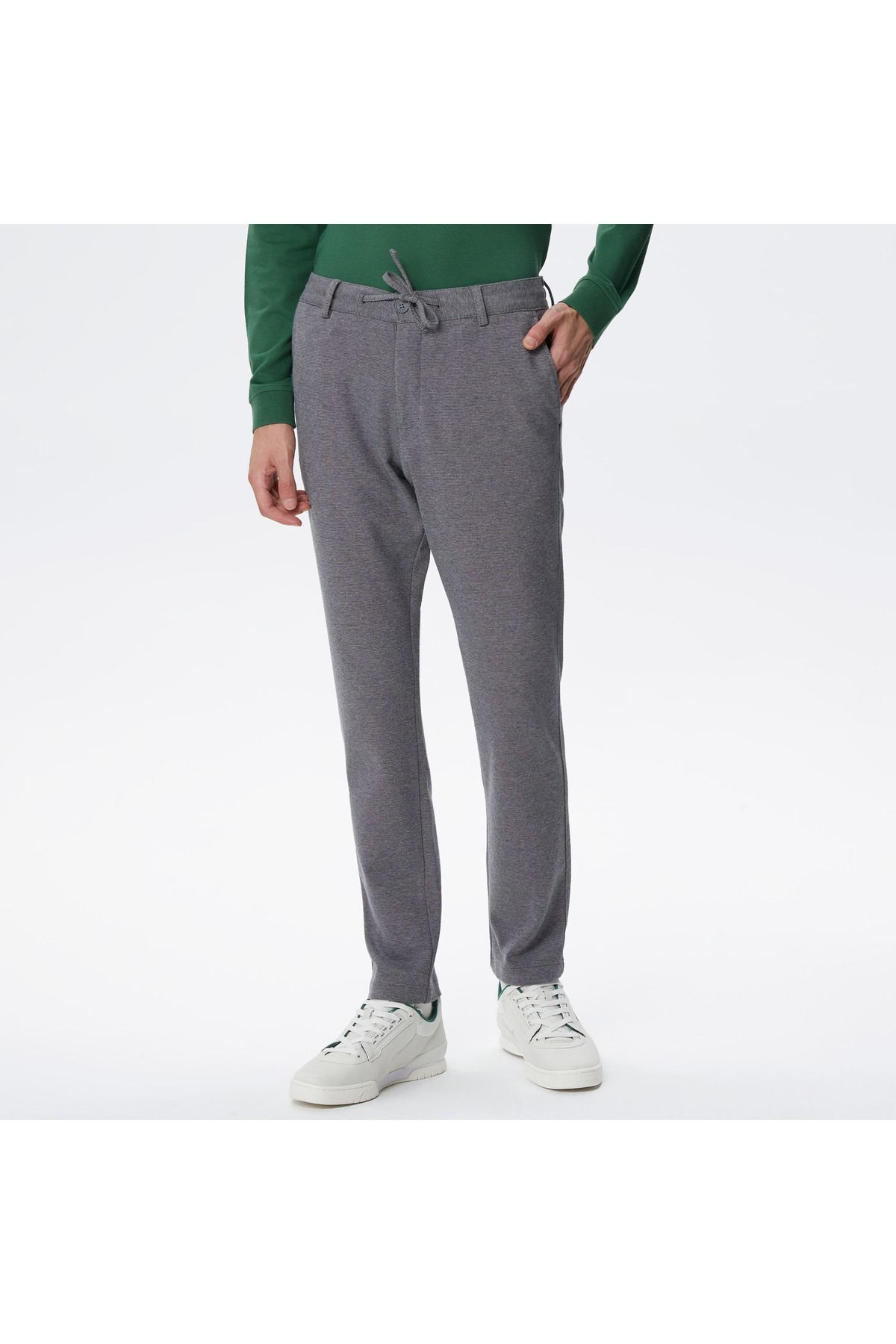 شلوار خاکستری مردانه باریک اورجینال Lacoste