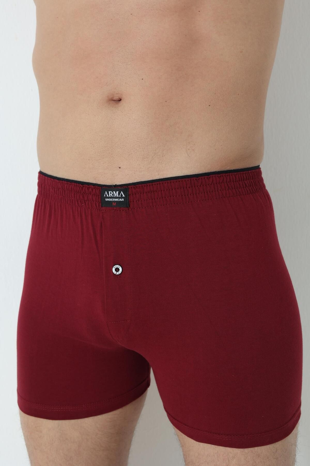 Arma Yıldız-Claret Red Men's Boxers - Pack of 3 100% Cotton Combed Cotton 5