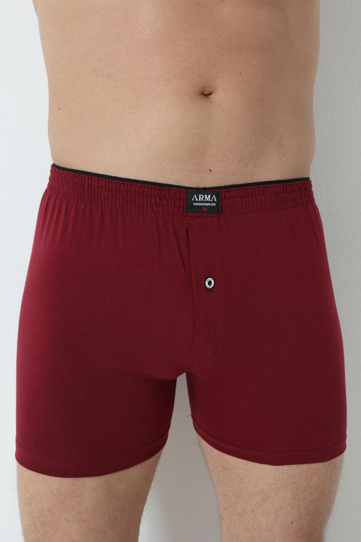 Arma Yıldız-Claret Red Men's Boxers - Pack of 3 100% Cotton Combed Cotton 2