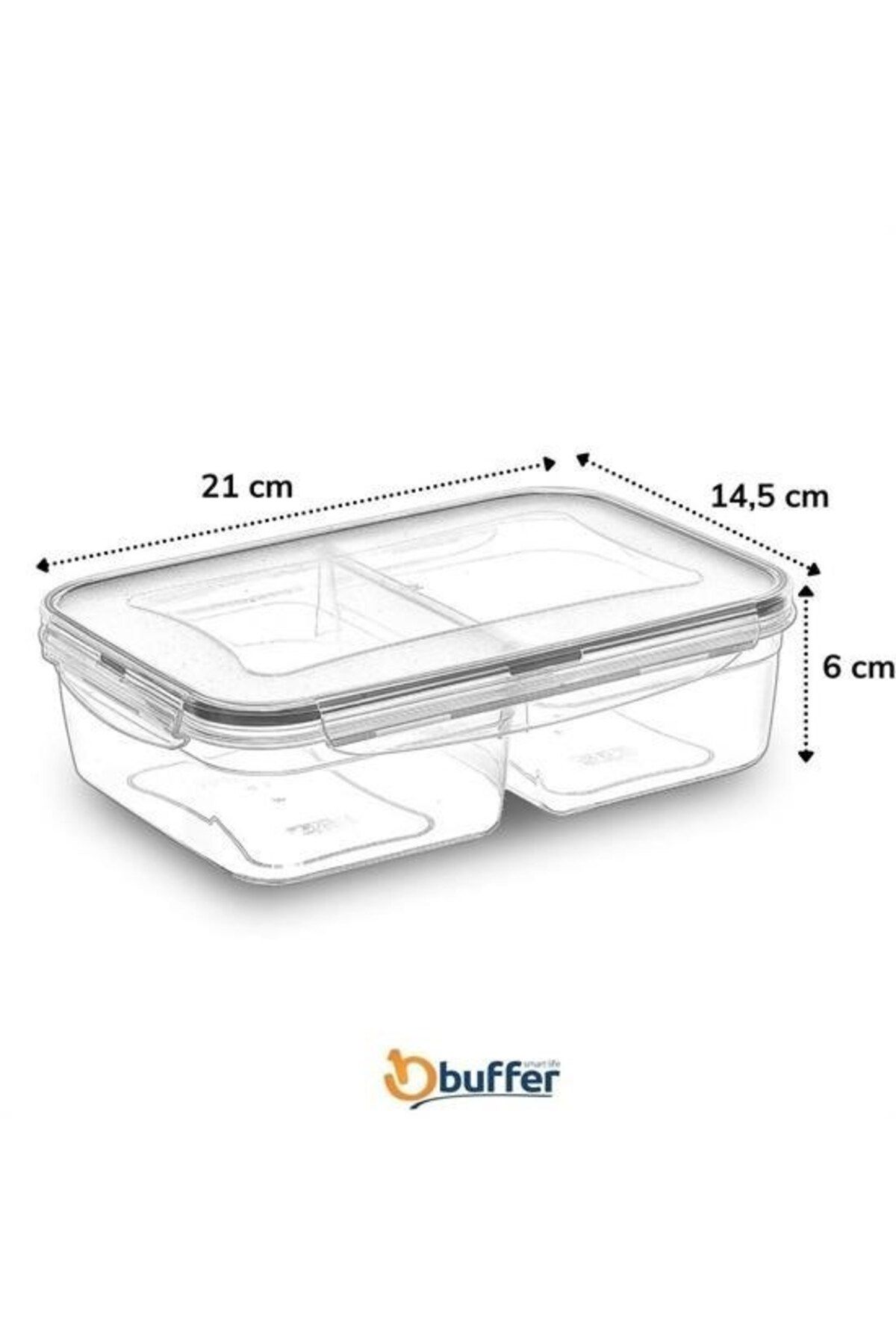 SAVA HOME COLLECTİON-Sava Home ®   2 Compartment 1 Liter Food Storage Container with Leak Proof Seal and Locking Lid -Lc505 4
