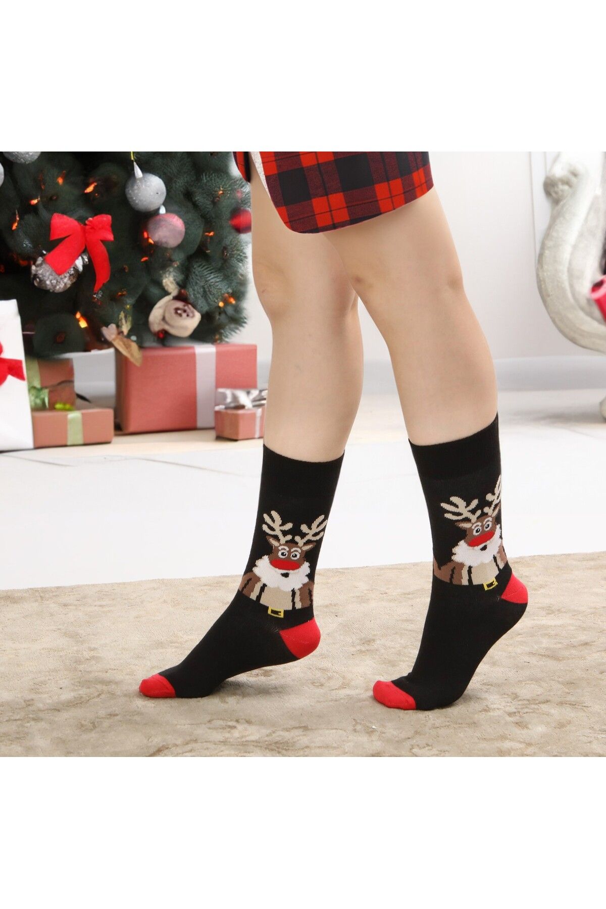 Esinti-Men Women Long Socks Christmas Xmas Gift Children Socks Colorful Long Socket Socks 3