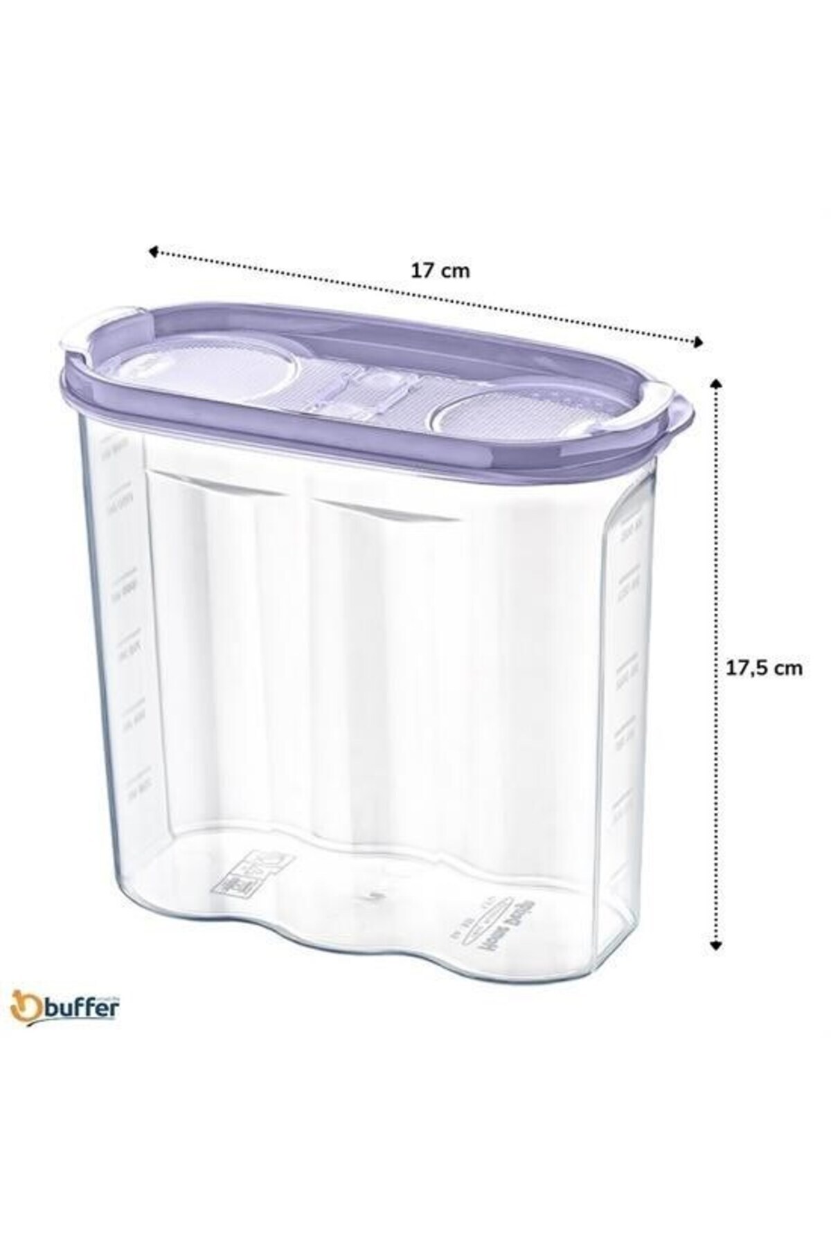 Ethab Ticaret-Ethab ®   Food Storage Box with Scale - 1.7 L - 2 Containers 4