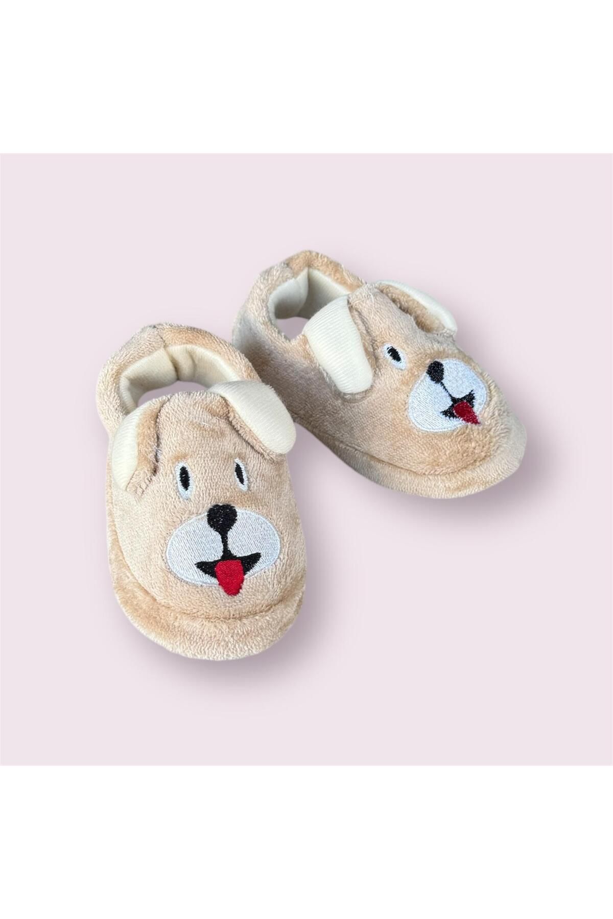 İpek-Children's Slippers - Colorful, Dog Pattern, Plush Fluffy, Non-Slip Sole Home Shoes 1