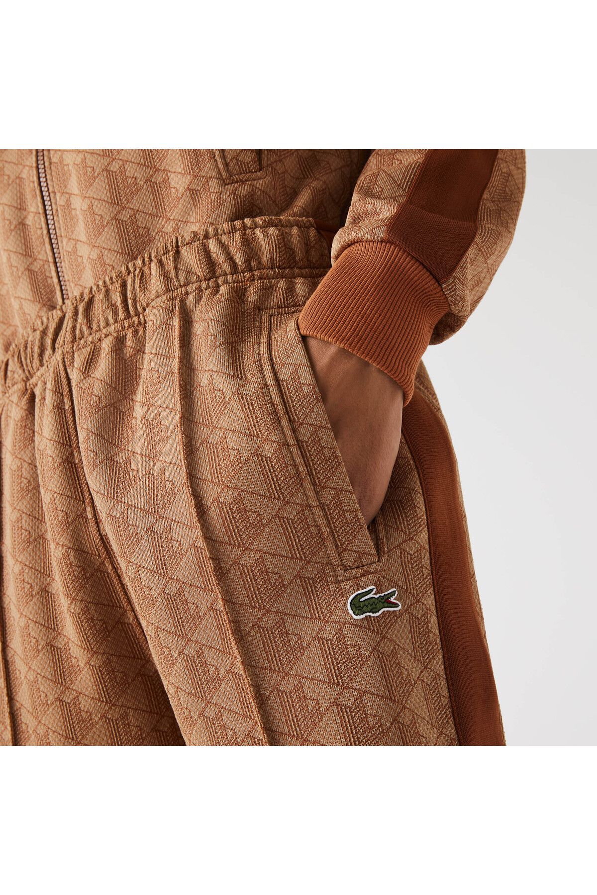شلوار گرمکن چند رنگ مردانه لباس مونوگرام قهوه ای متناسب با شش Lacoste