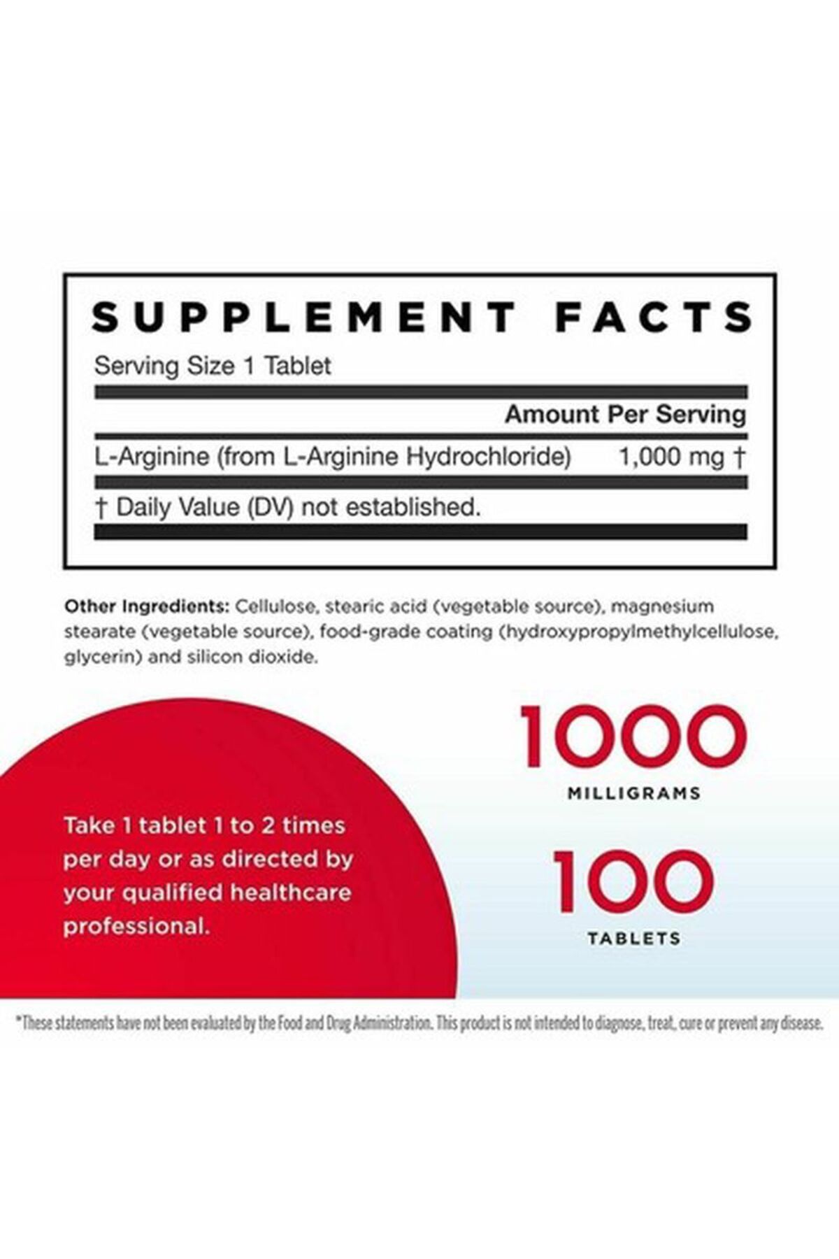 Jarrow Formulas-Jarrow Arginine - 1000 Mg 100 Tablets 2