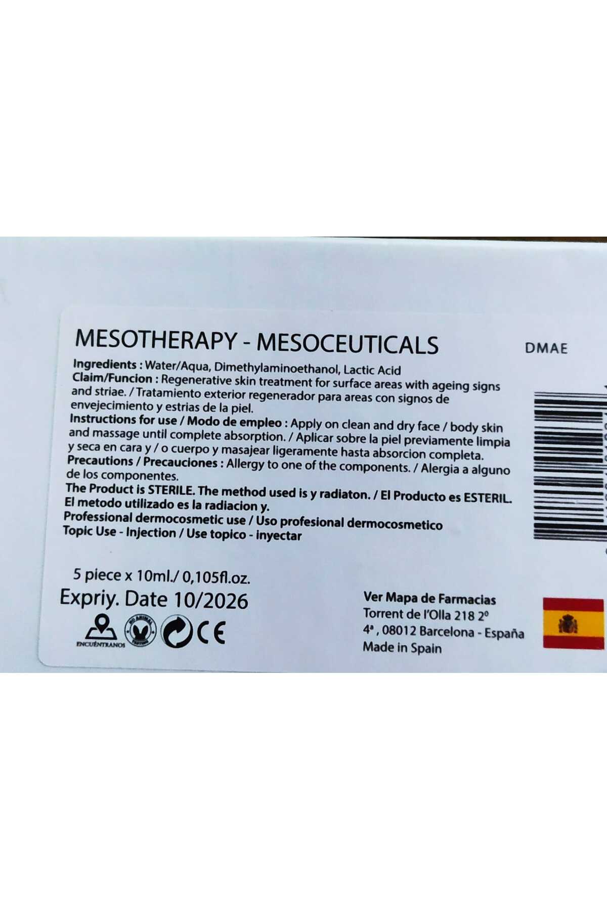 Serum Saf DMAE Mezoterapi Kolajen TEK Flakon 10ml — DVM044700 — تصویر 3 از 6