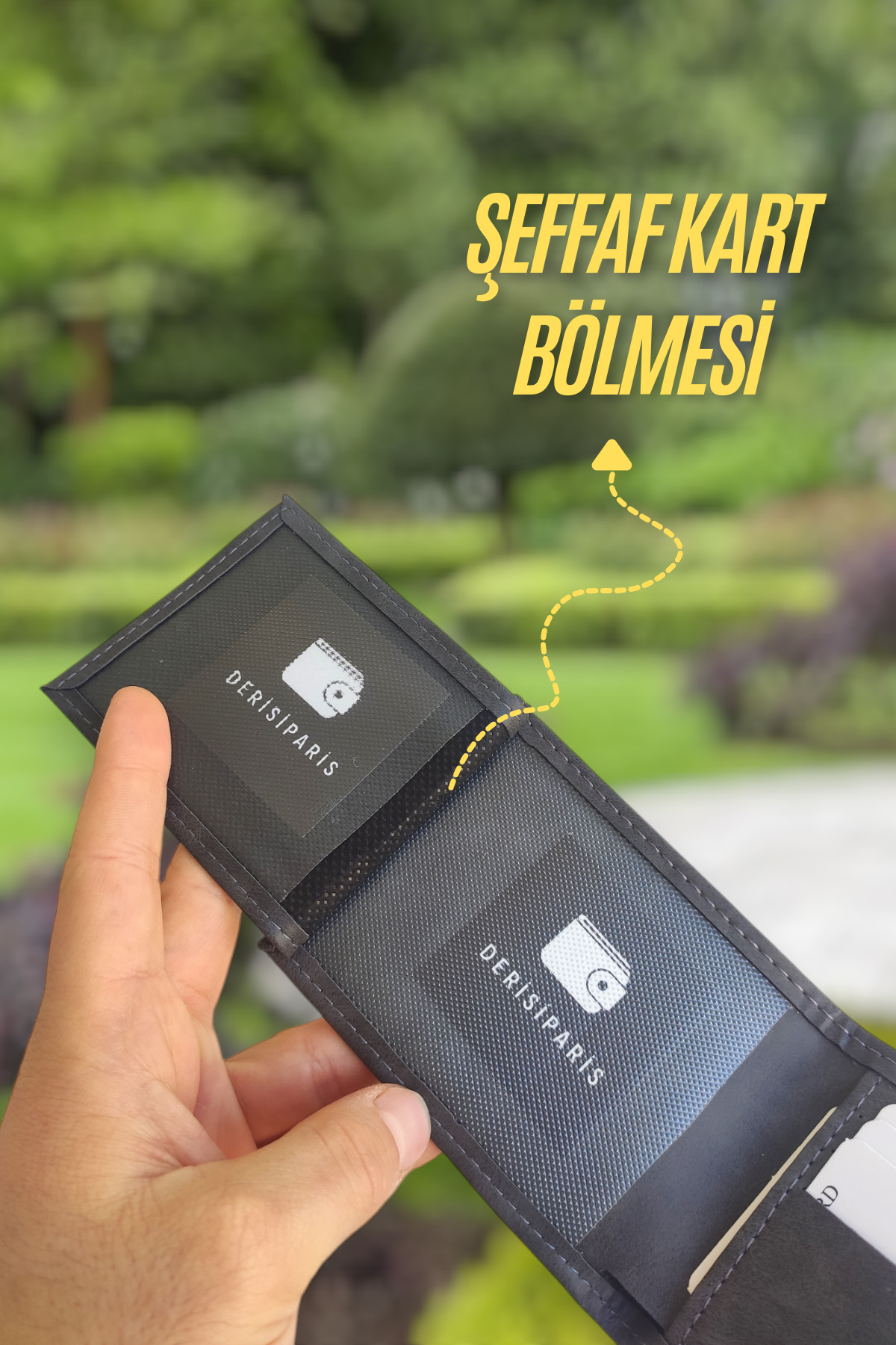YNS LEATHER Gri Erkek Cüzdan isim Baskılı Kişiye Özel görsel 5