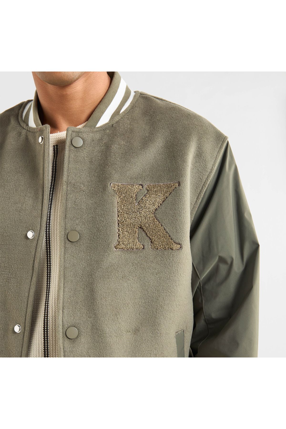 FAV-Varsity Applique Detail Button Through Jacket With Pockets 4