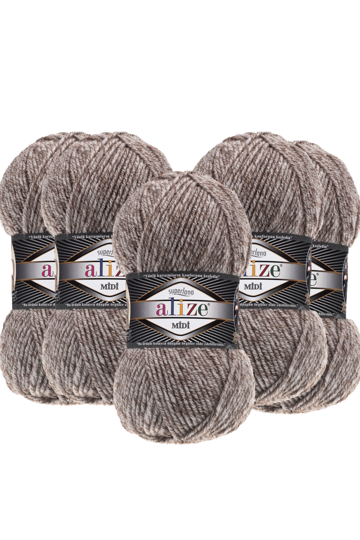 5 Pieces Midi Alize Superlana Midi Medium Thick Woolen Yarn 100 gr. 170 mt.803
