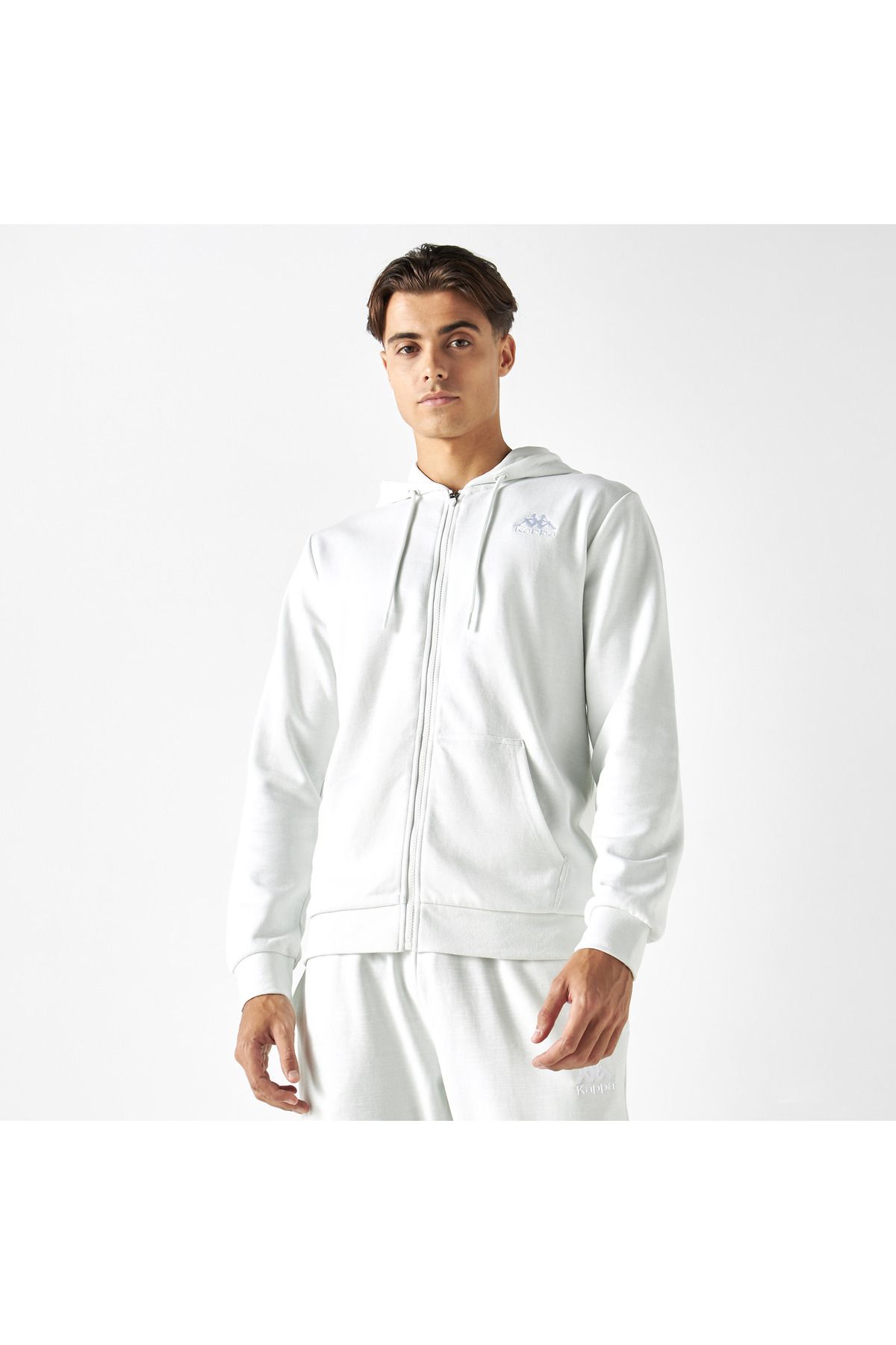 Kappa-Logo Print Zip Through Hoodie with Long Sleeves and Pockets 1