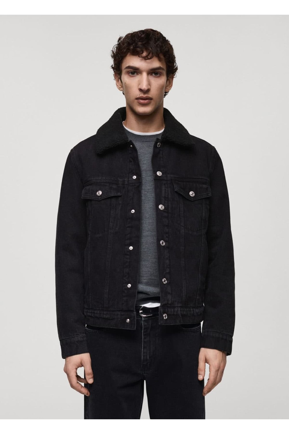 MANGO Man-Jeansjacke mit Kunstwollfutter 1