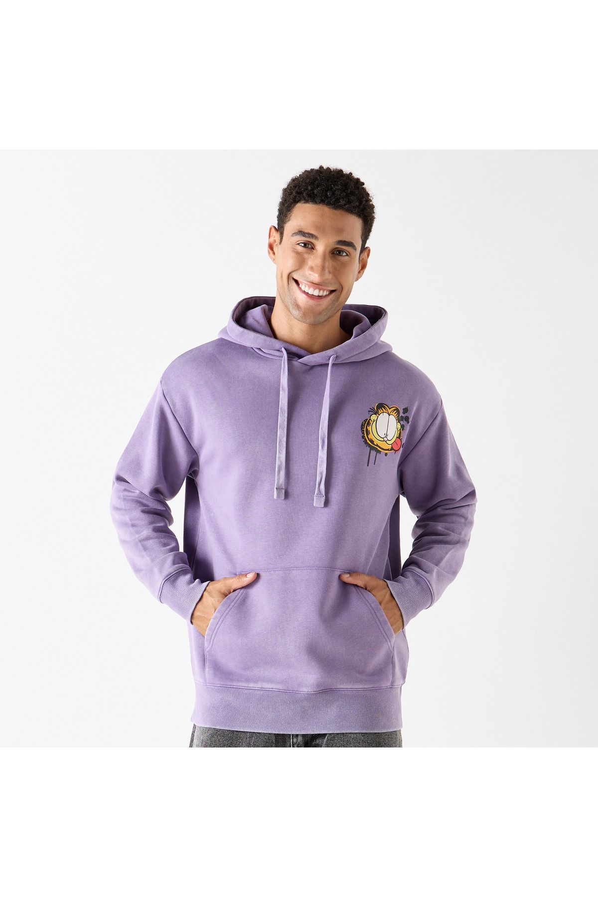 SP Characters-Garfield And Friends Print Hoodie With Kangaroo Pocket 1