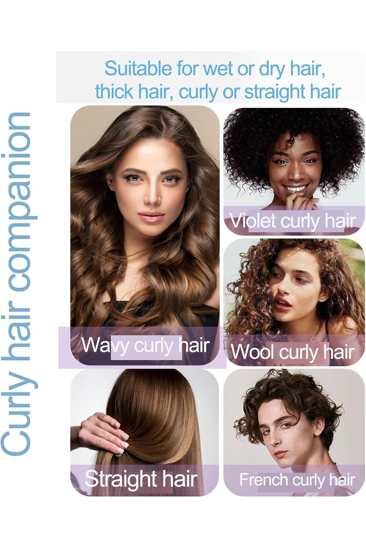 Blue Ocean-Shaped and Evident Curl Creation and Curl Separation Curl Creation Brush and Comb 4