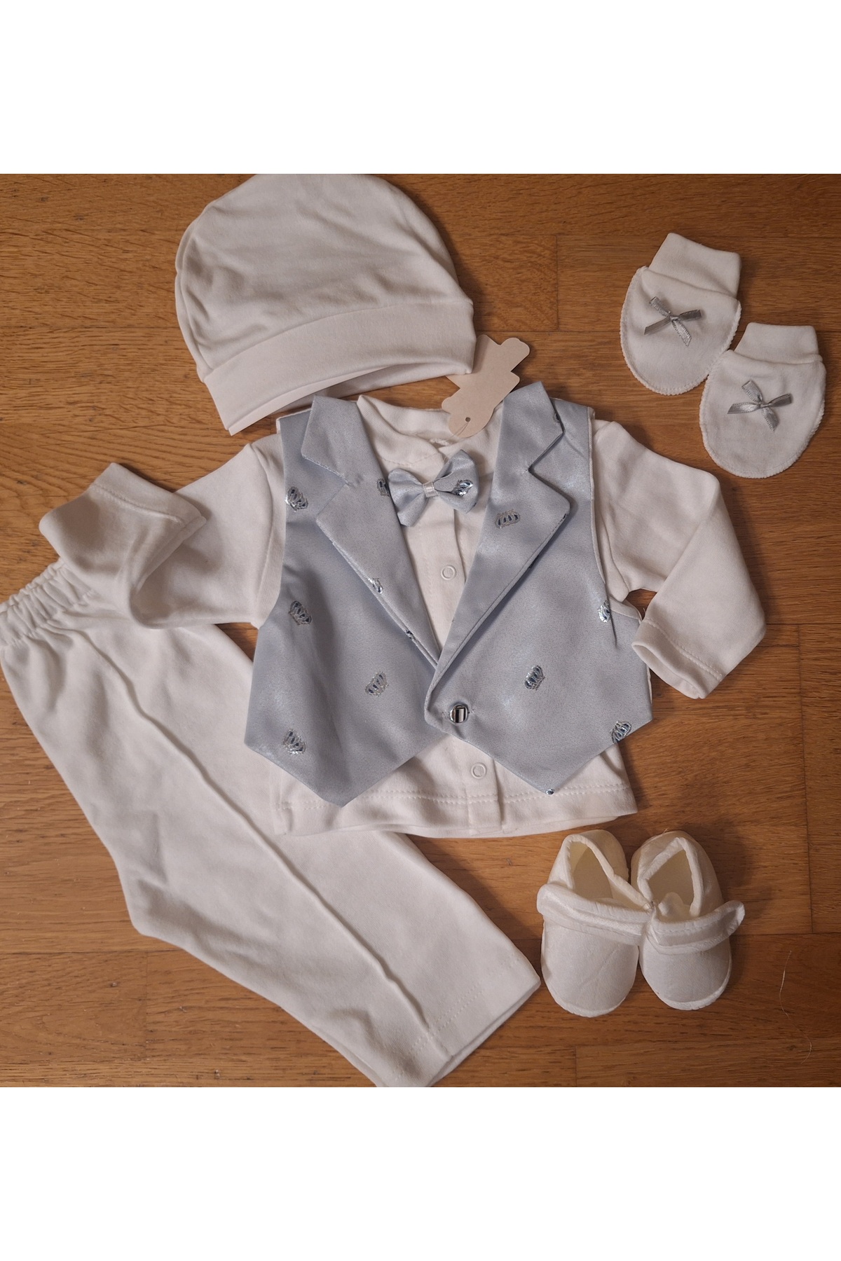 biyan collection Erkek Bebek Yelekli Özel Gün Mevlüt Sünnet Takımı Hastane Çıkışı Mevlütlük Bayramlık Doğum Hediyesi fotoğrafı 3 (önizleme)