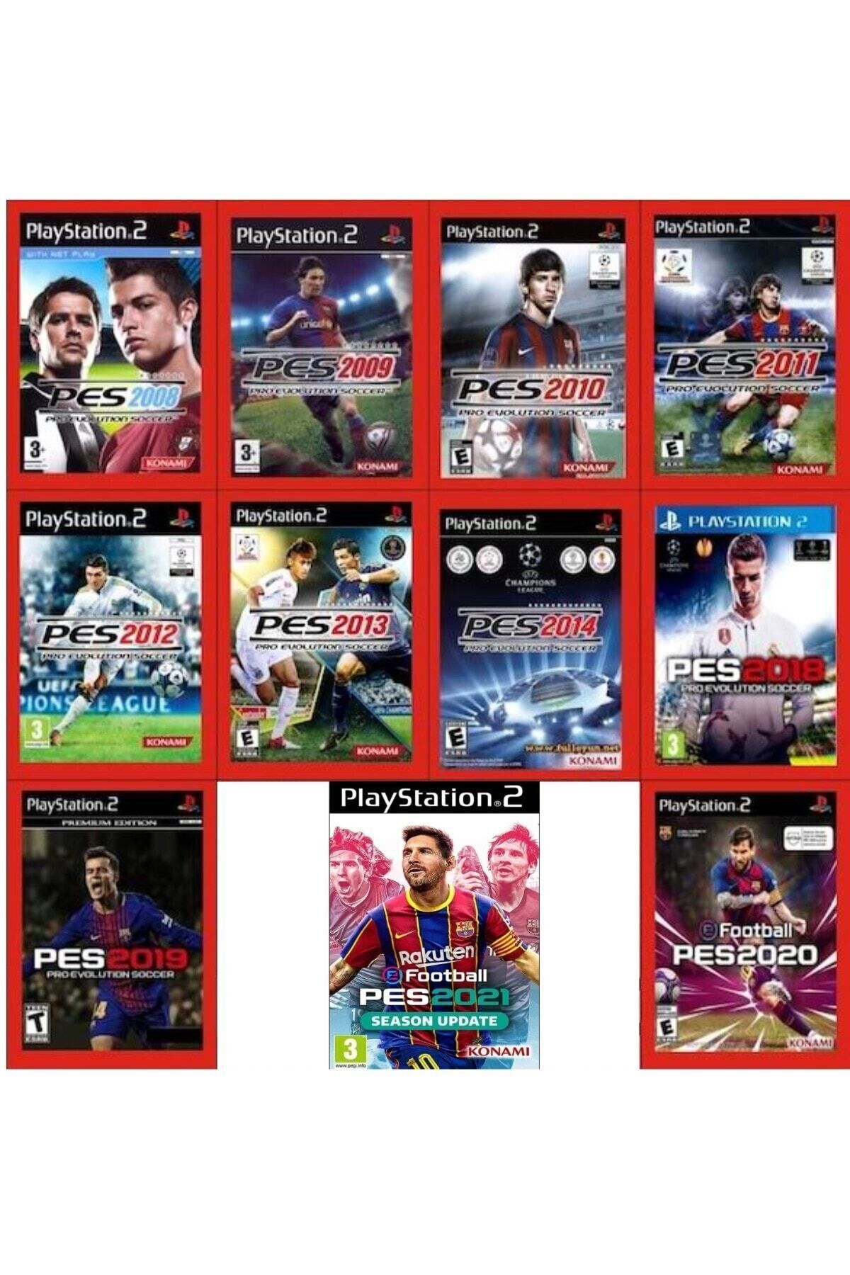 KONAMI Playstatıon 2 - Pes Serisi 11 Oyunluk Set - Sadece Çipli Cihazlar Için