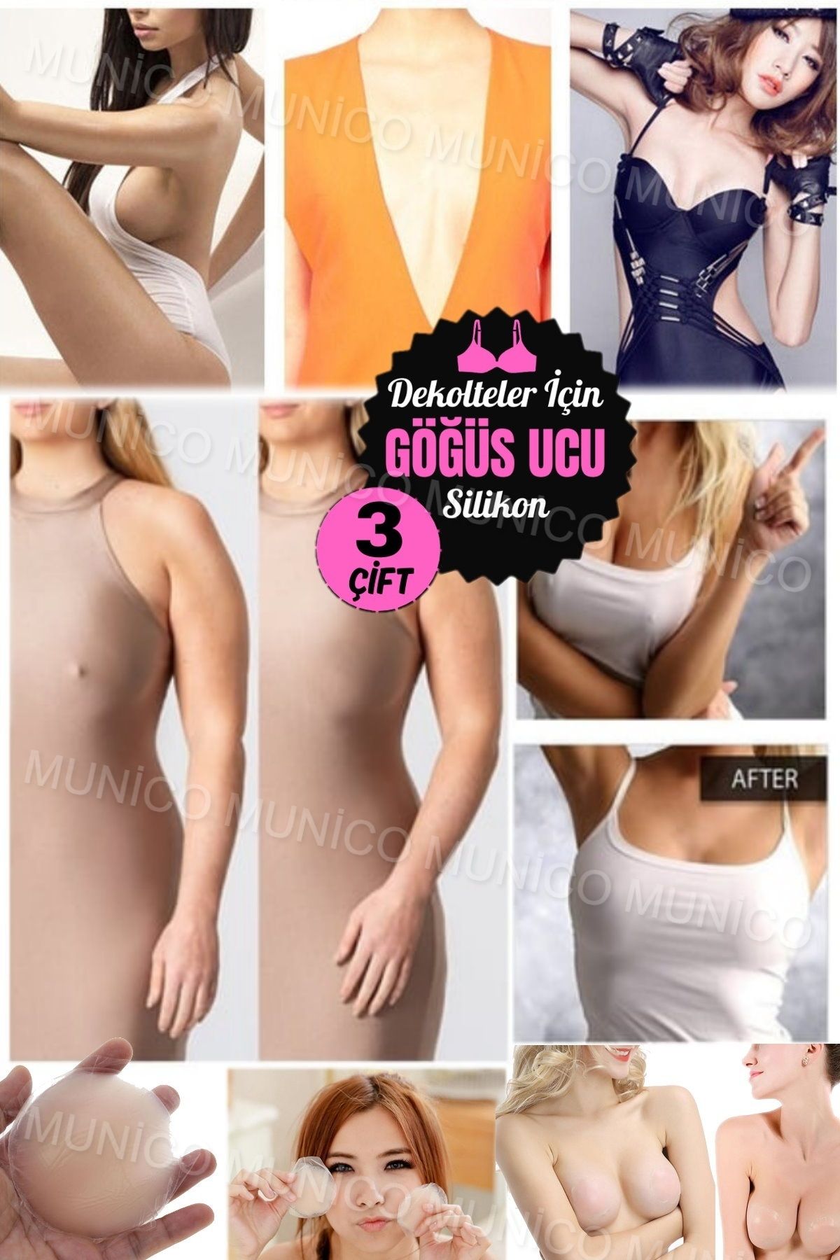 Gaggani 3 Çift Nipple Pad Göğüs Kapama Yazlık Göğüs Kapatıcı Göğüs Ucu Kapatıcı Gizleyici Bant Yuvarlak