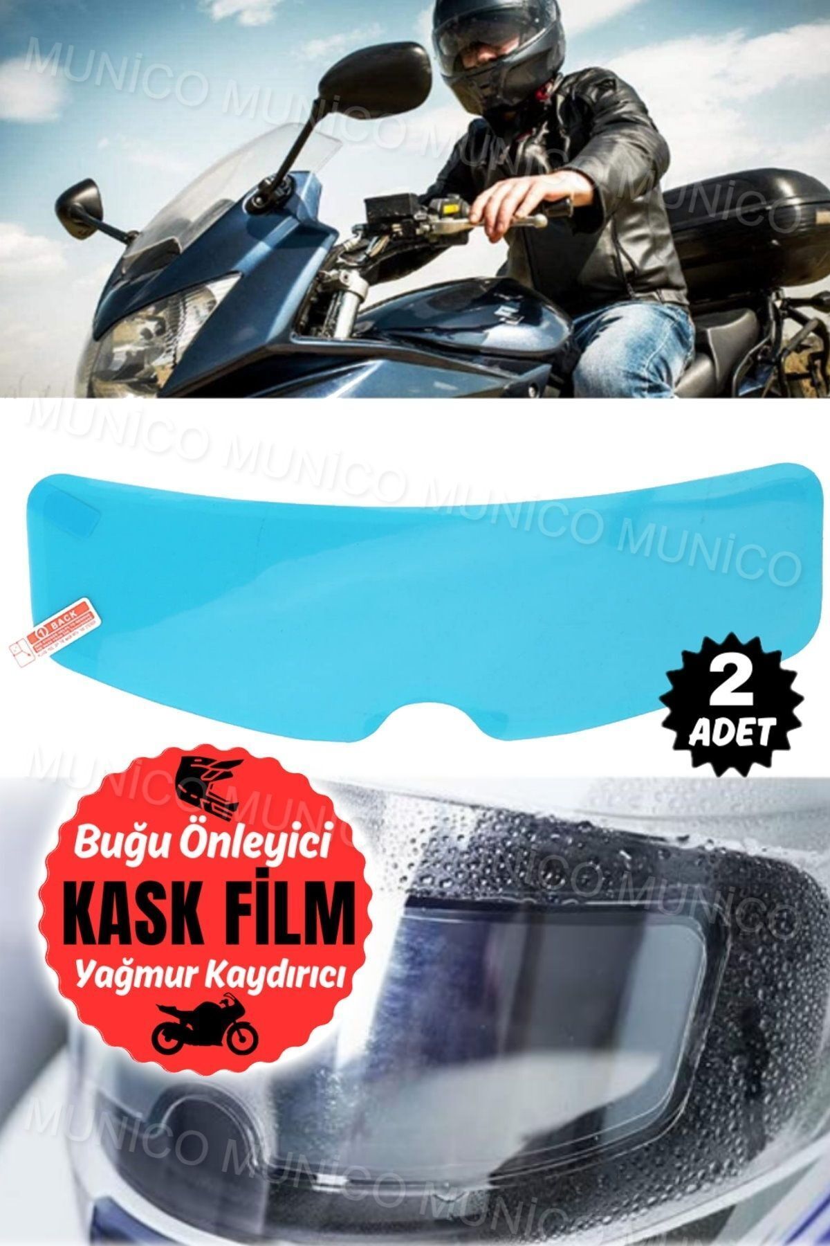 Gaggani 2 Adet Motosiklet Kaskınız İçin Yağmur Geçirmez Buğu Önleyici Film - Net Görüş, Güvenli Sürüş!