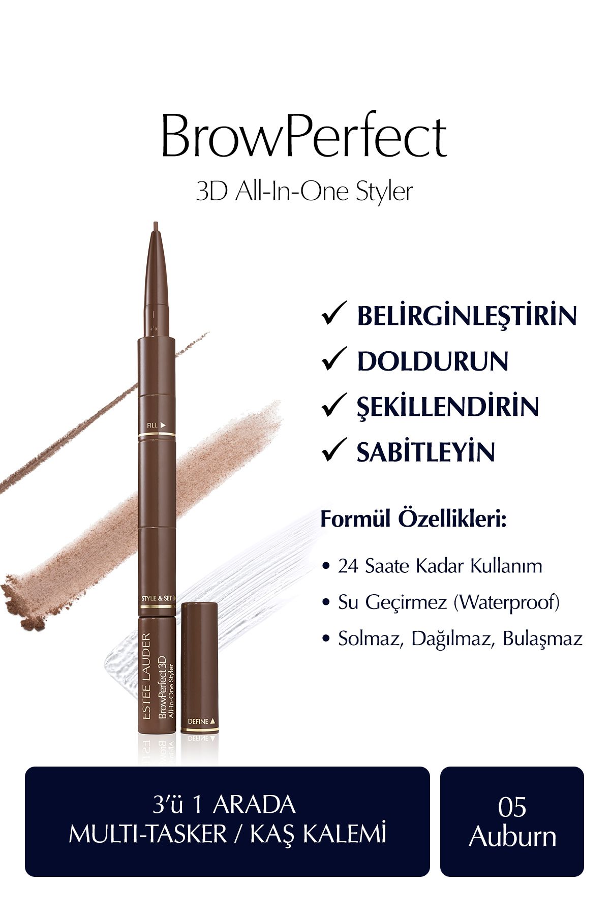 Estee Lauder Kaş Kalemi 3D 24 saat boyunca solmaya karşı dayanıklıdır.05 AuburnMC.MZLK265