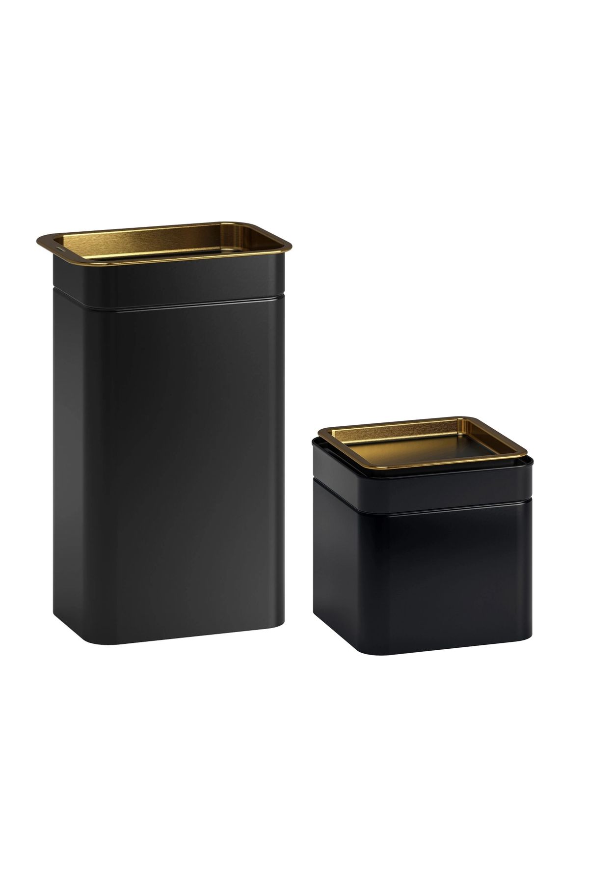 IKEA-2 حاوية تخزين بغطاء (11x7x20 سم و 10x10x10 سم) مجموعة ايكيا مكونة من 2 صندوق تخزين طعام جاف معدني 1