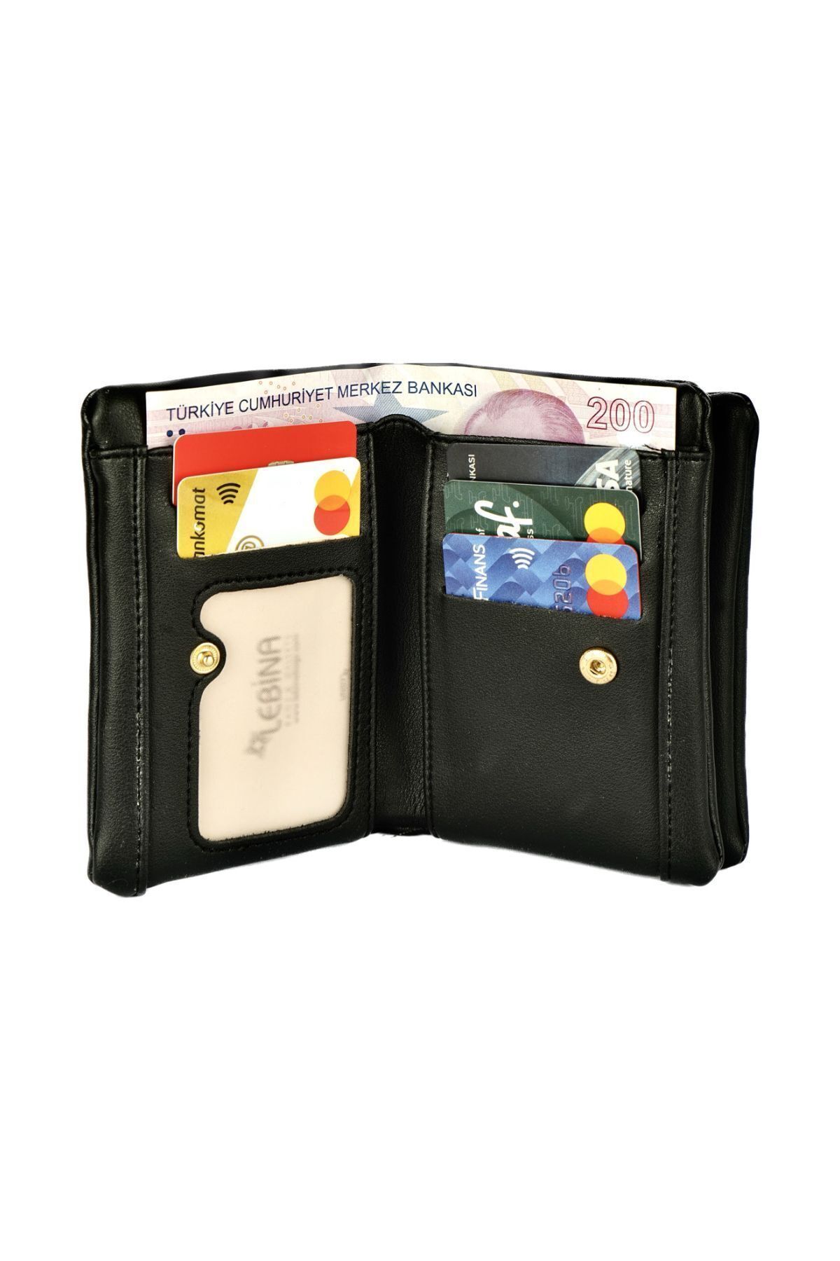 CüzCan-Soft Soft Leather Black Polite Women's Wallet - Small Design 3