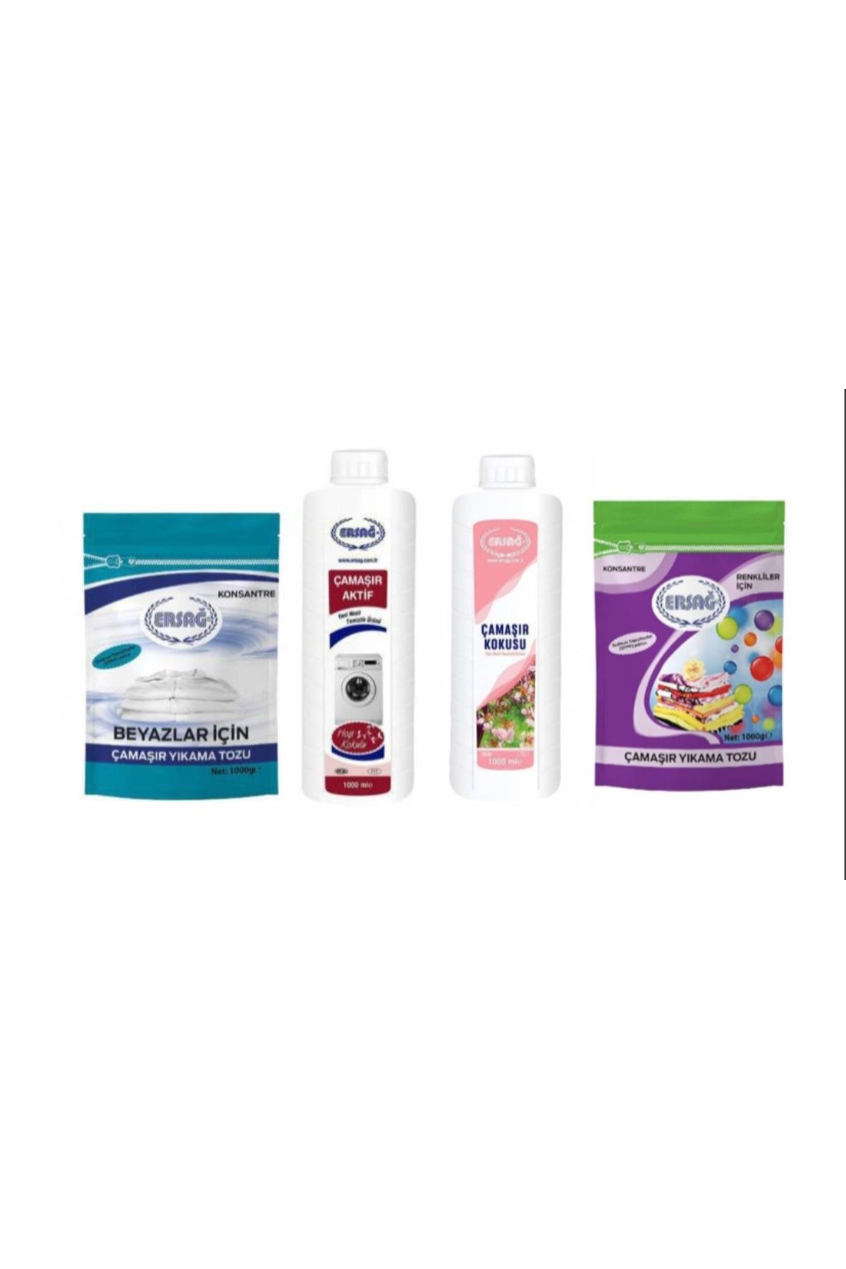 Ersağ Ersağ Çamaşır Yıkama Tozları + Çamaşır Aktif + Çamaşır Kokusu 1000 ml
