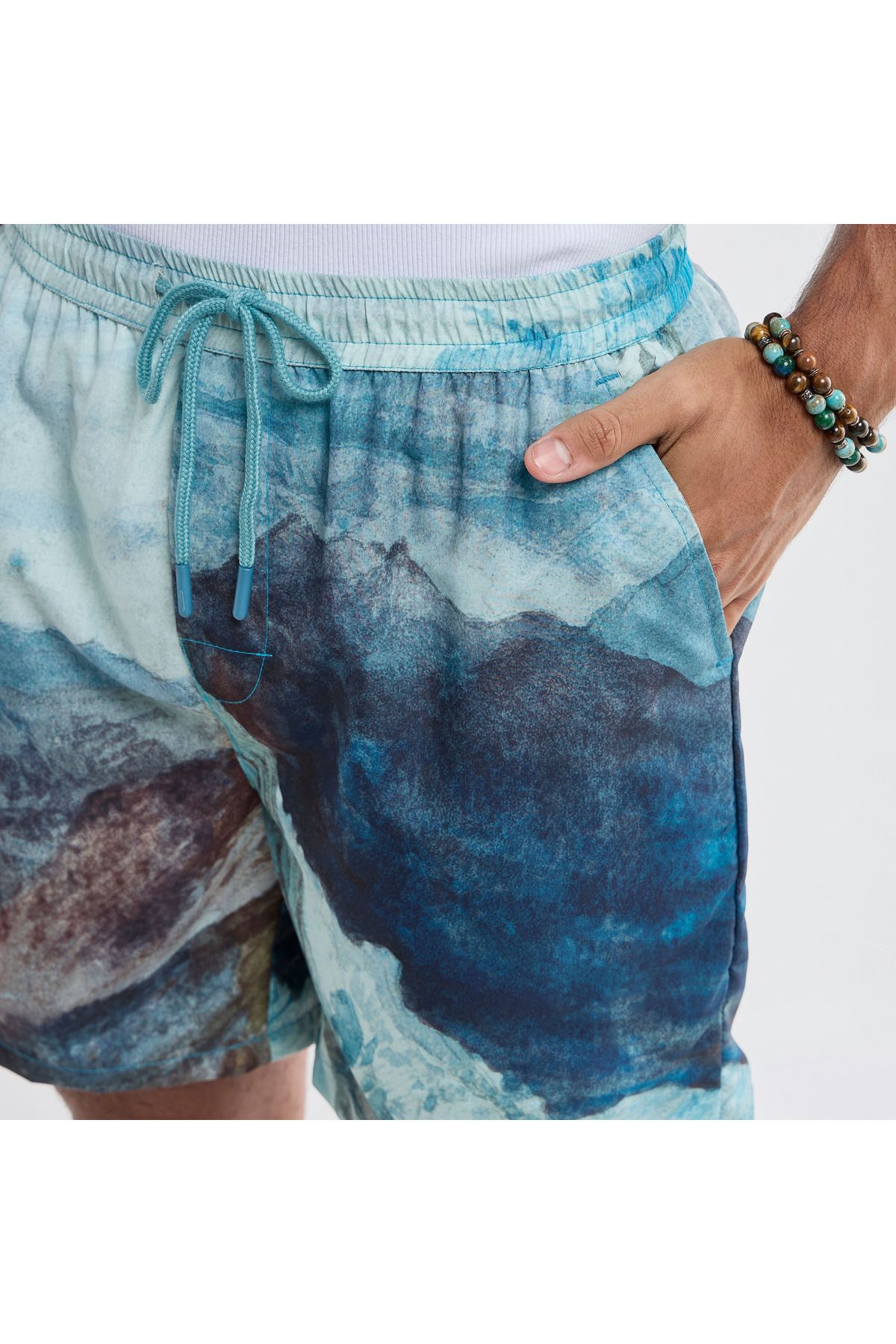 FAV-All-Over Graphic Print Shorts with Drawstring Closure and Pockets 4