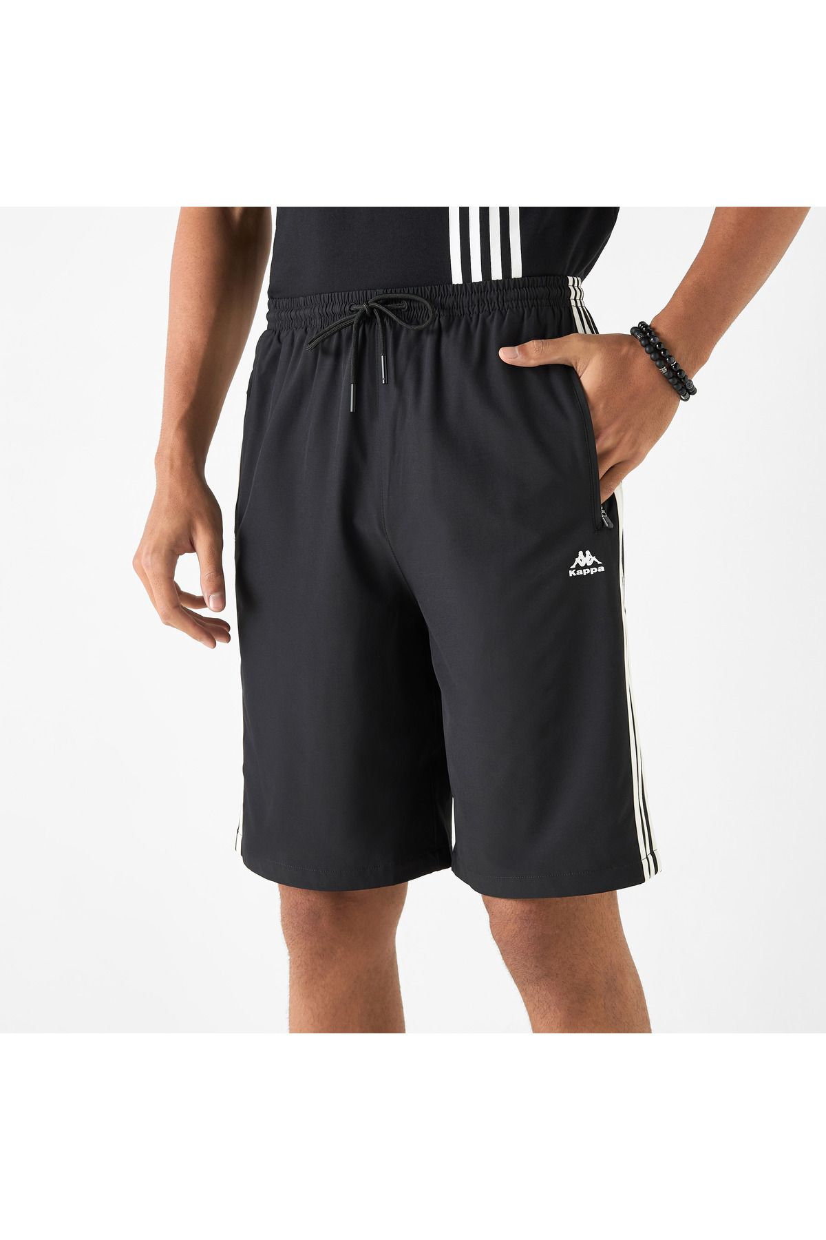 Kappa-Striped Shorts with Drawstring Closure and Pockets 1