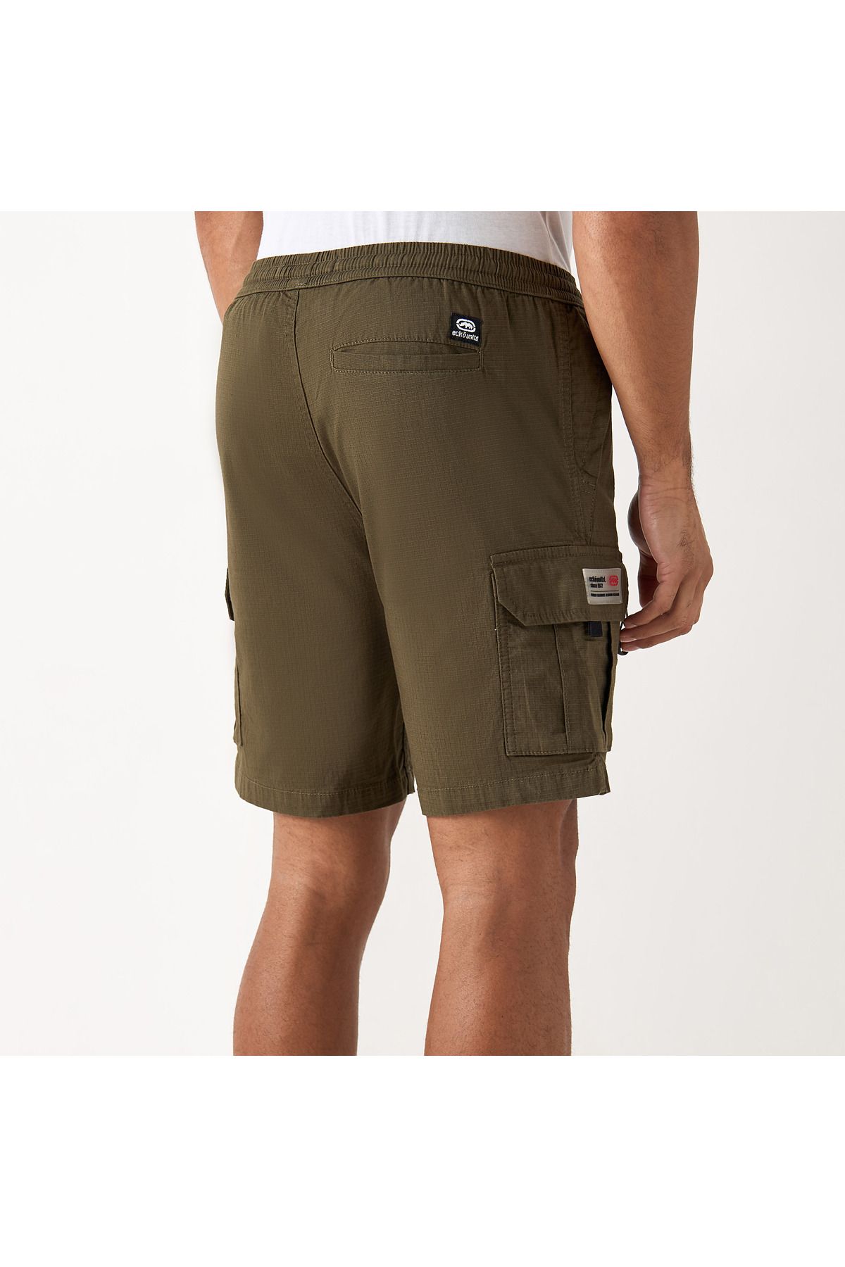 ECKO-Unltd Textured Flexi Waist Shorts with Cargo Pockets and Drawstring Closure 3