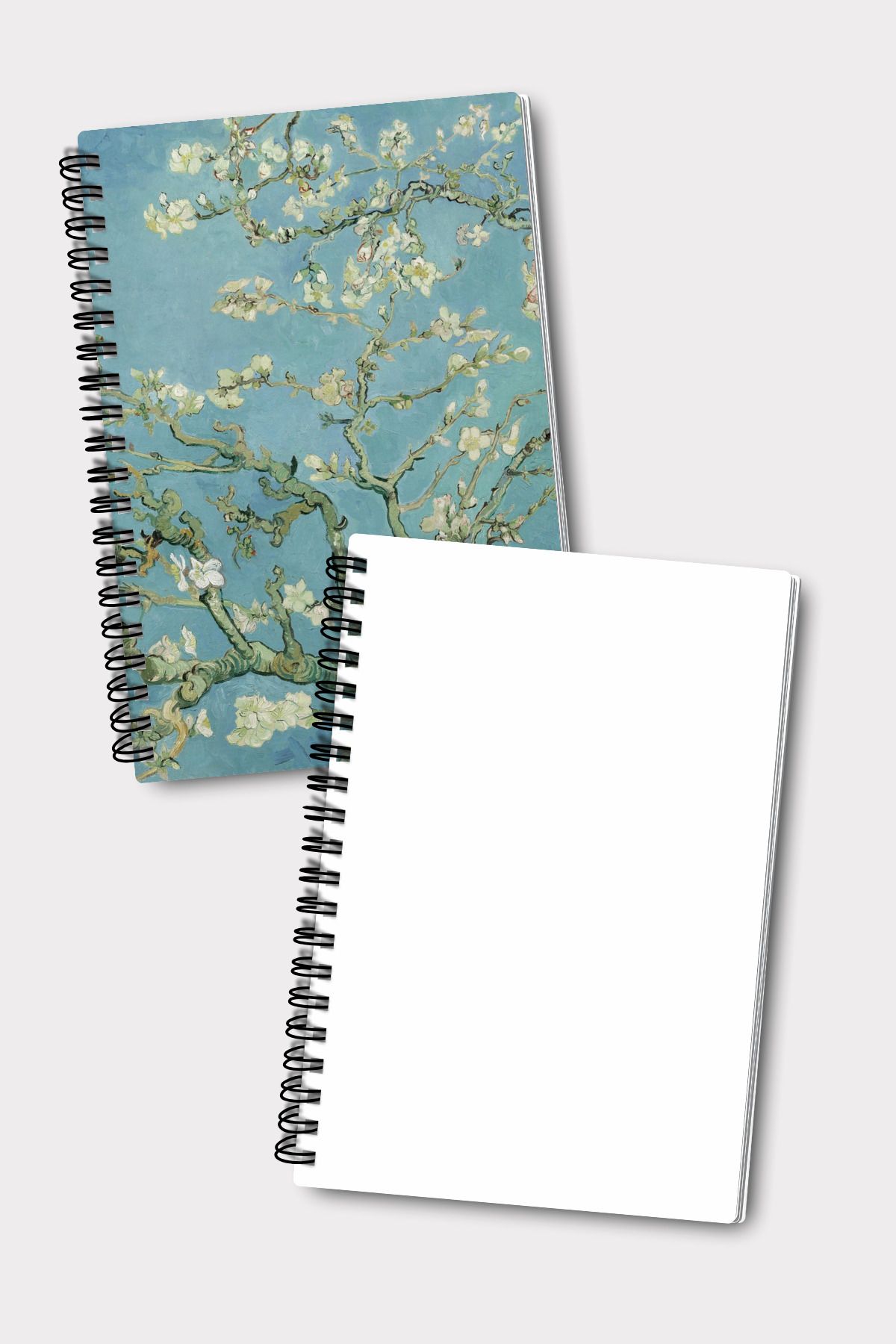 Eldesen Tasarım-Van Gogh Spiral Unlined School Notebook Set, A5 / 50 Sheets 100 Pages Set of 4, Unlined Notebook Set 4