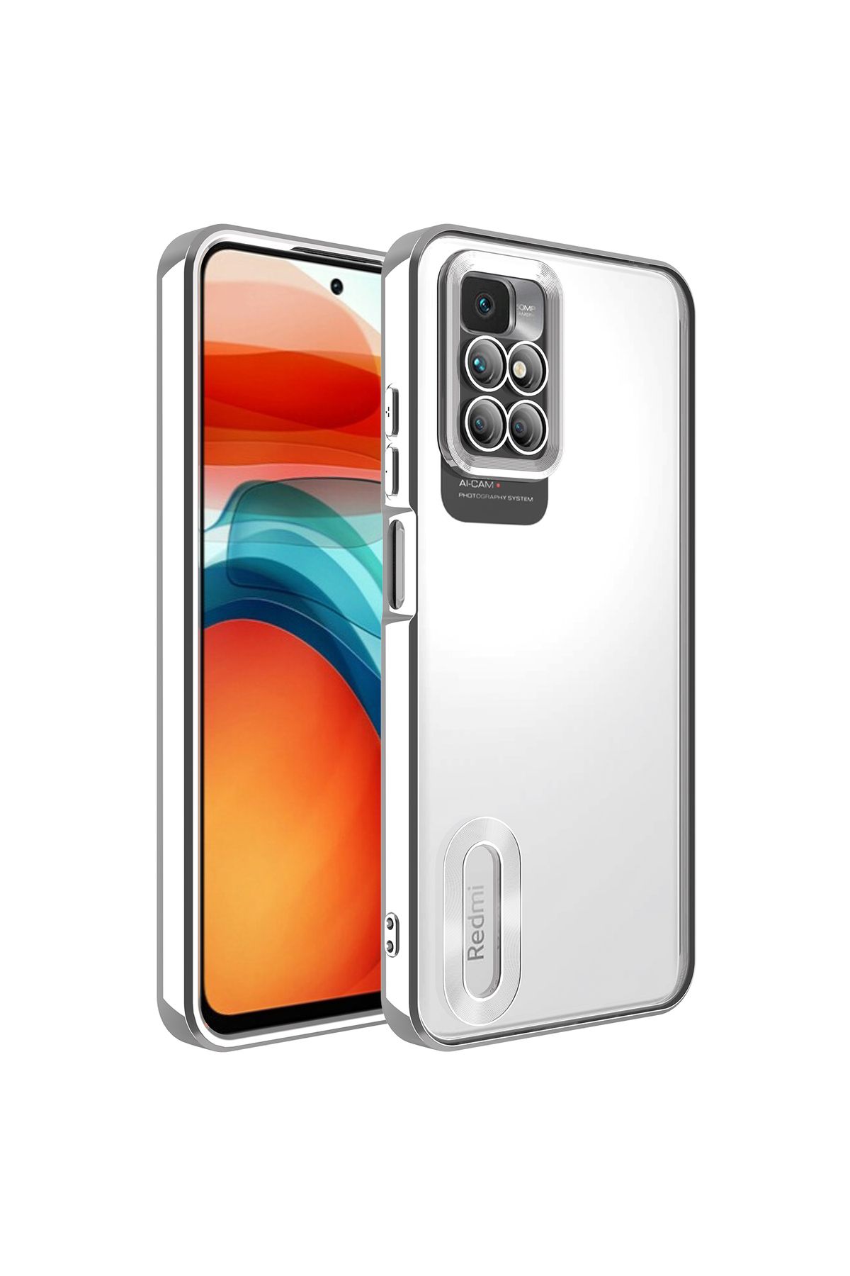 gaappy Oli Serisi Xiaomi Redmi 10 Gümüş Kapak