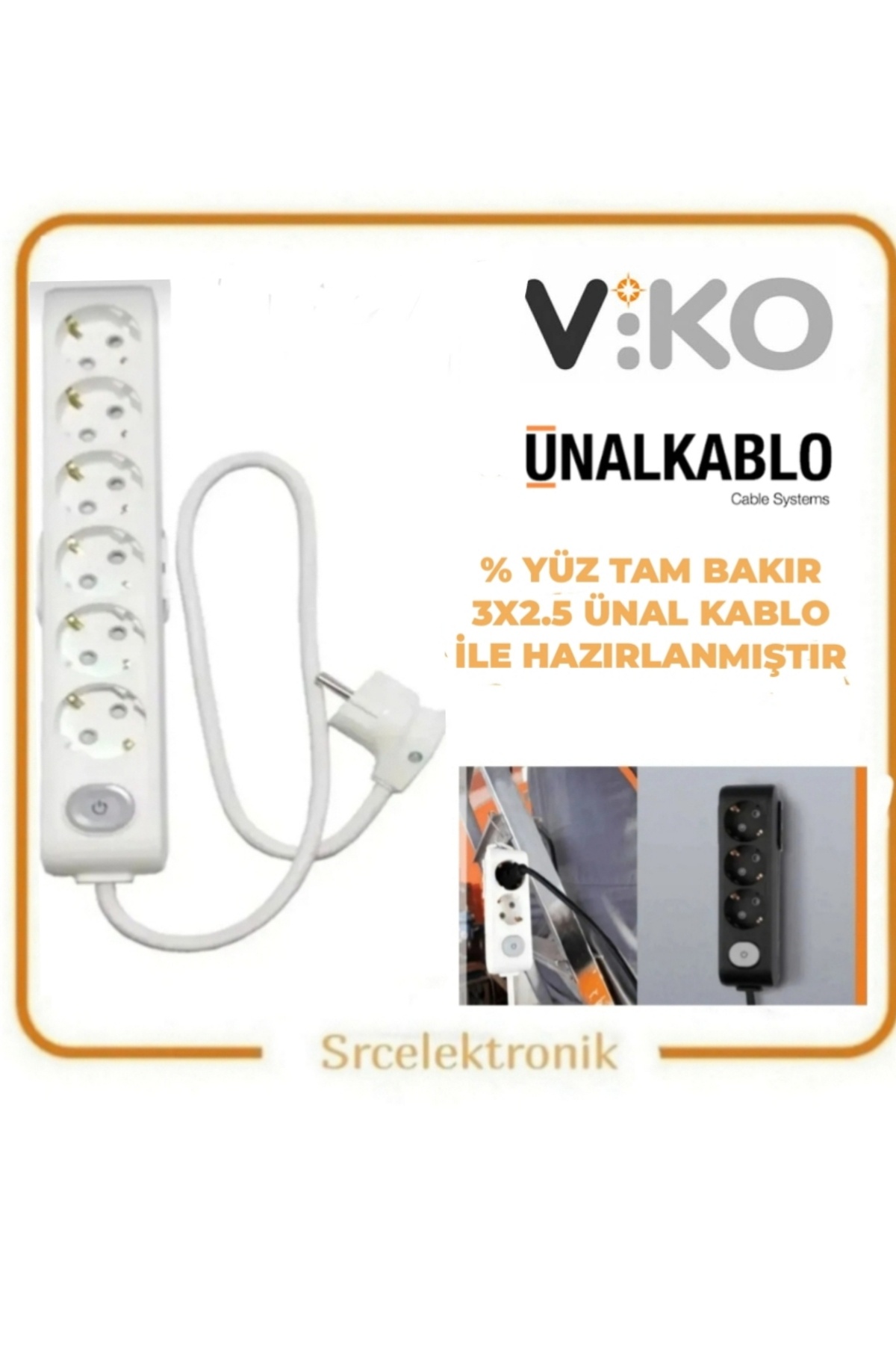 VİKO Viko Multi-Let 6 Lı 10 METRE TAM BAKIR ÜNAL KABLOLU Anahtarlı