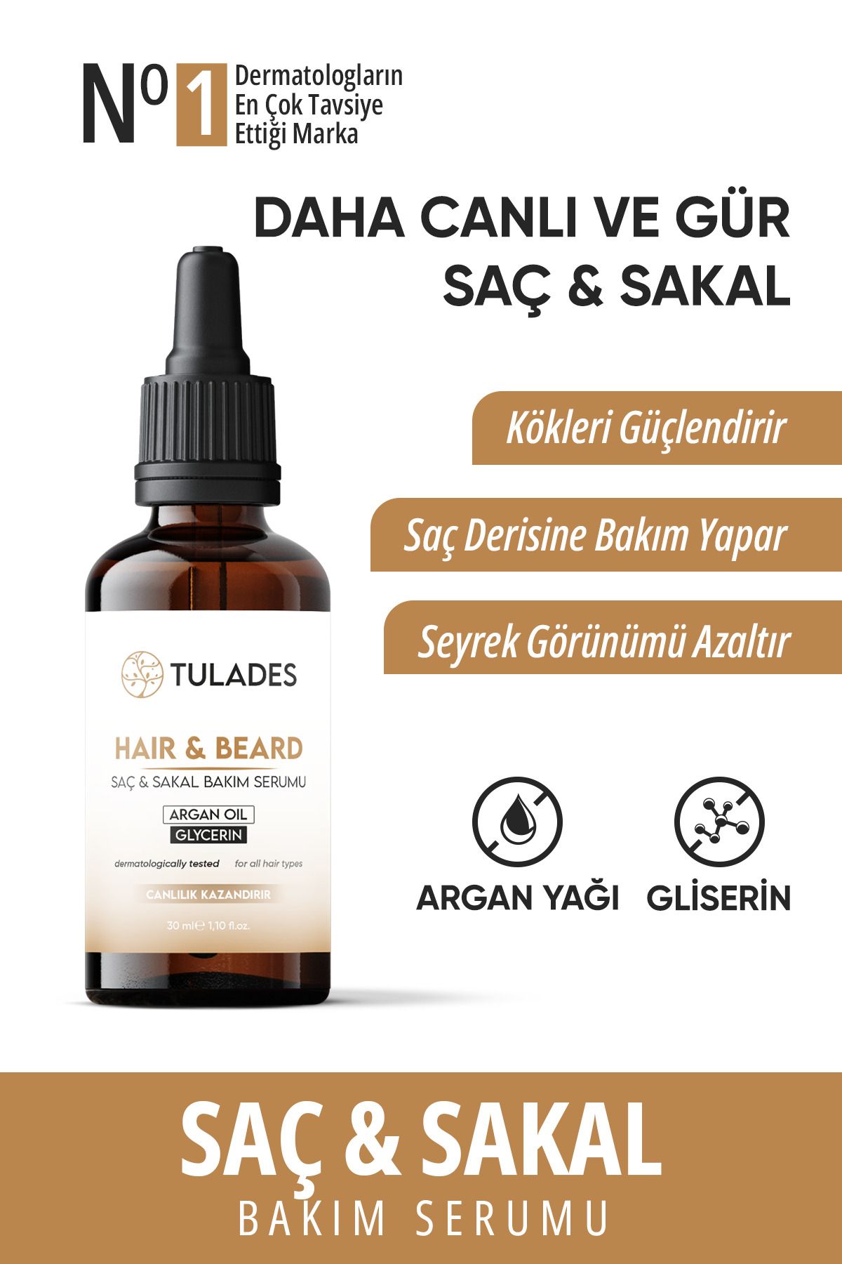 TULADES Canlandırıcı Saç Sakal Serumu 30ml-2