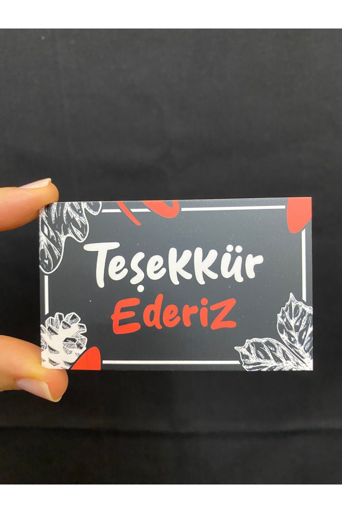 Etiket Bankası Teşekkür Kartı 75 adet 8x5 cm Tek Yüz Baskılı