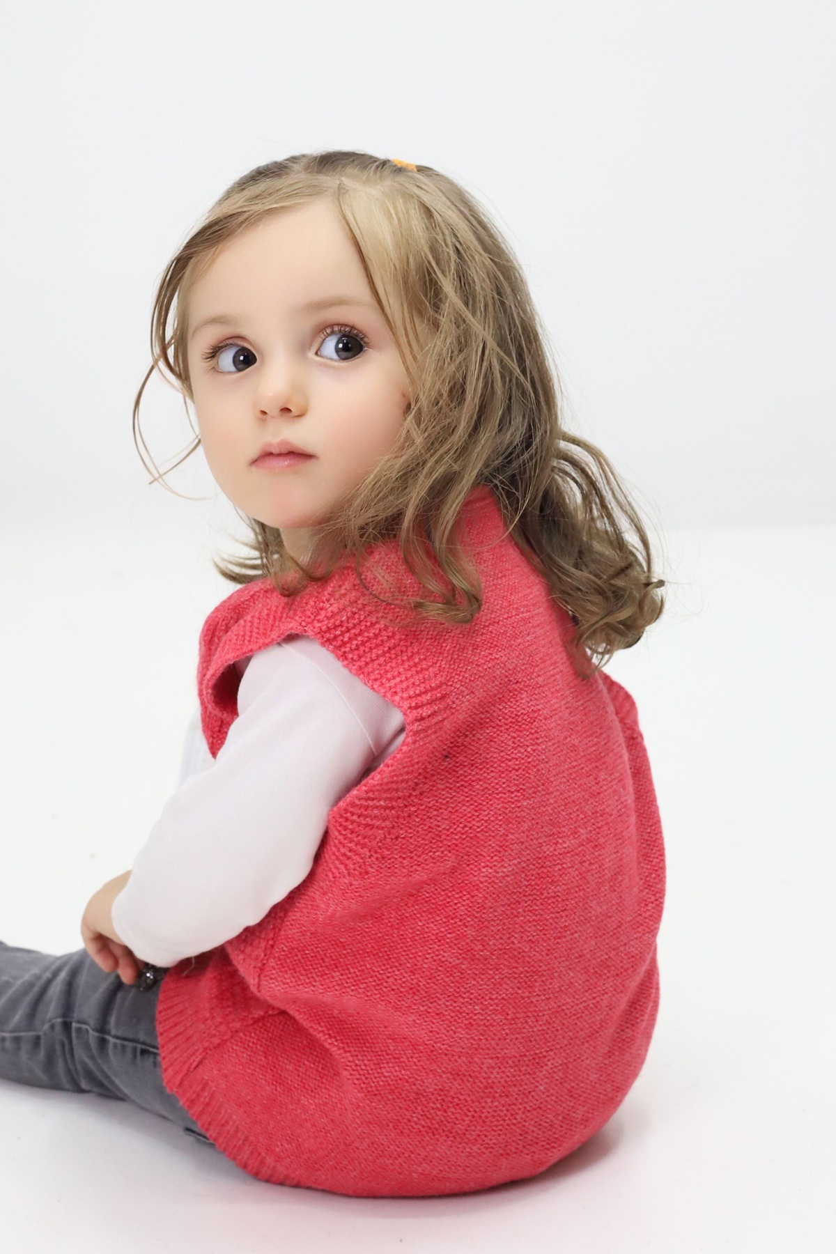 Cloudy Kids Kız Bebek Düğmeli Triko Hırka&Yelek fotoğrafı 2 (önizleme)