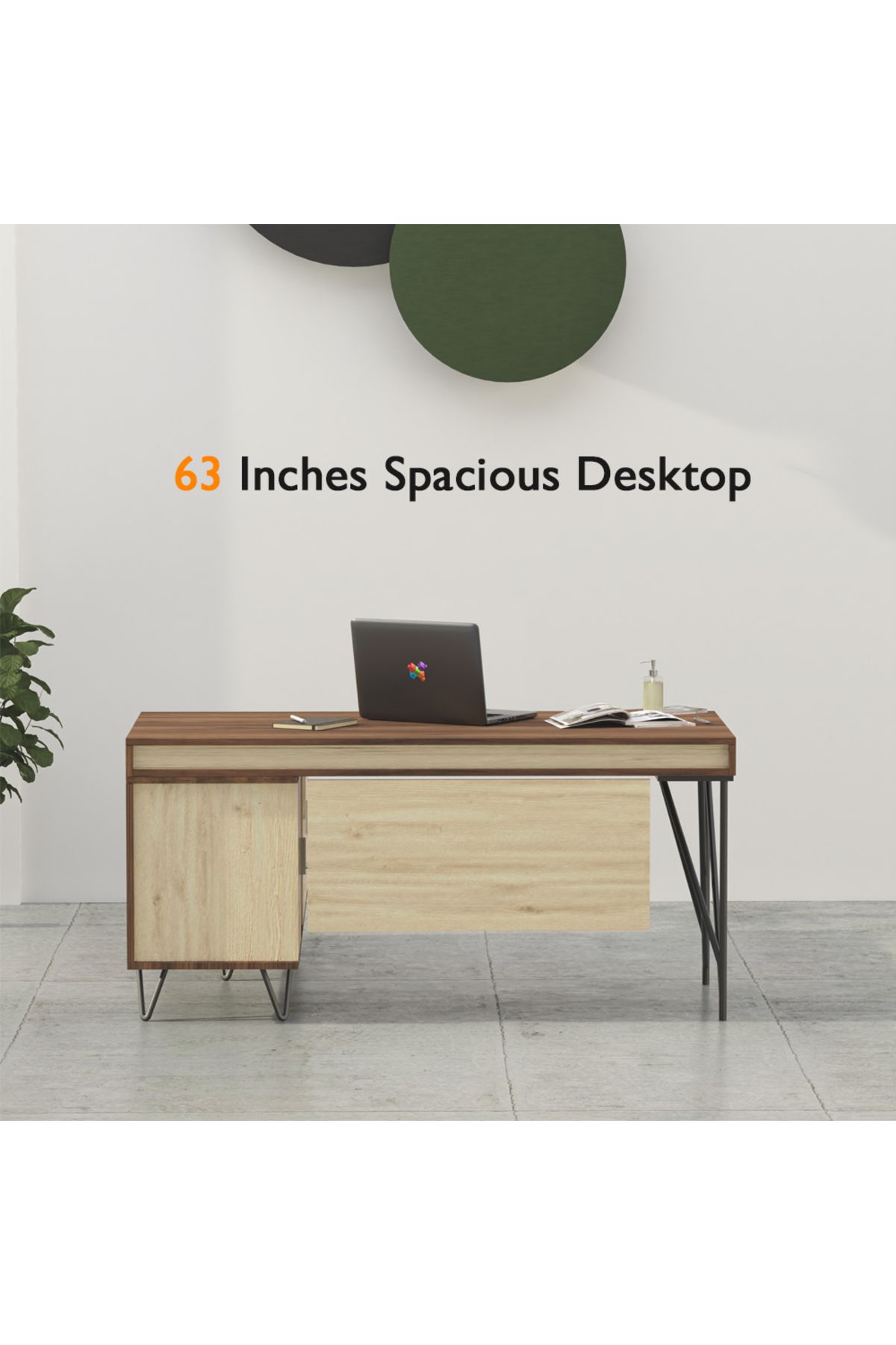 Mahmayi-Nutima 19516 Modern Executive Desk Dark Walnut 5