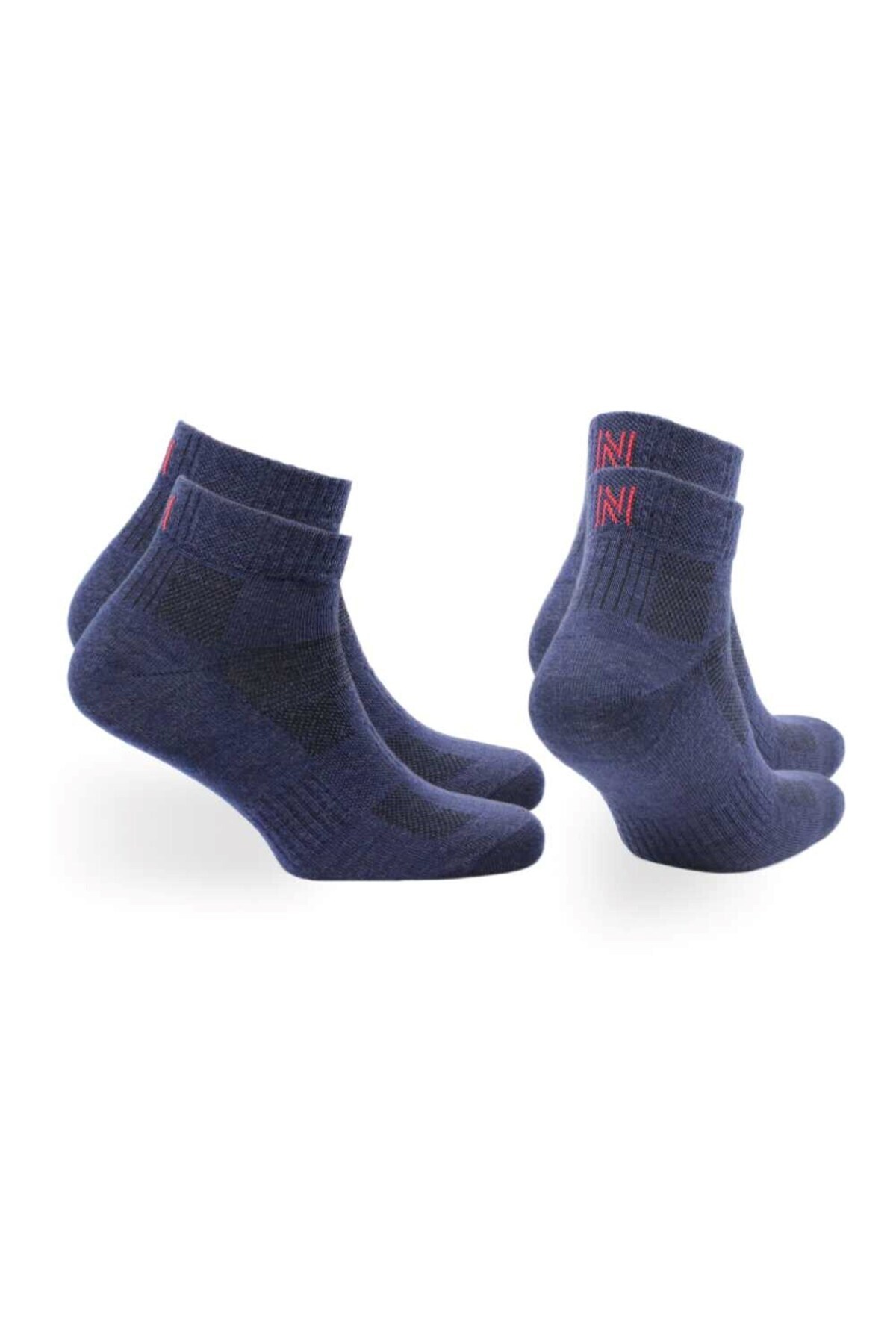 Sheldon Qtr Quarter-Cut Merino Wool Outdoor Hiking Socks 2-Pack Navy Blue